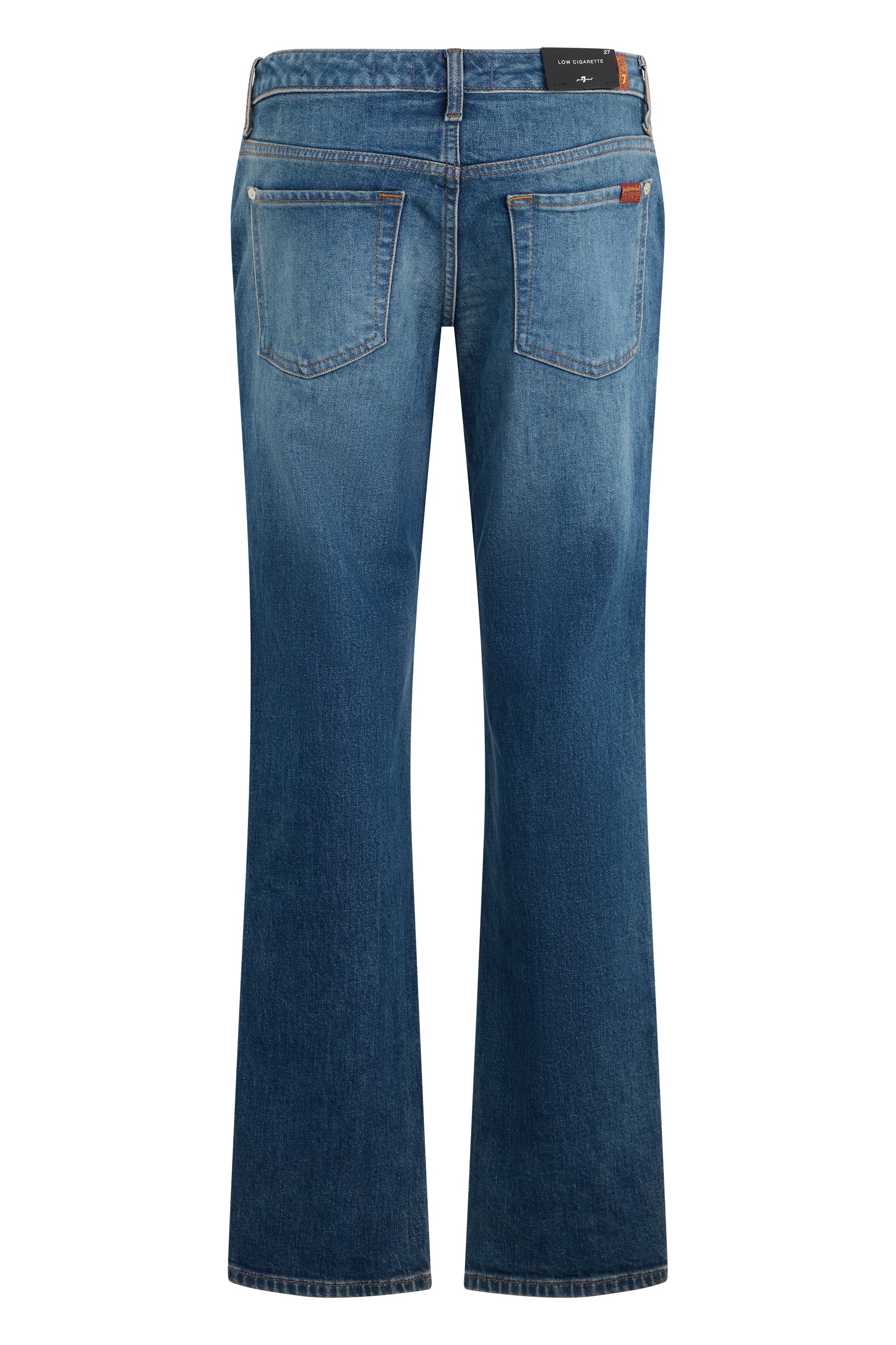 7 For All Mankind Straight-Leg Cotton Jeans — Blue, view 2