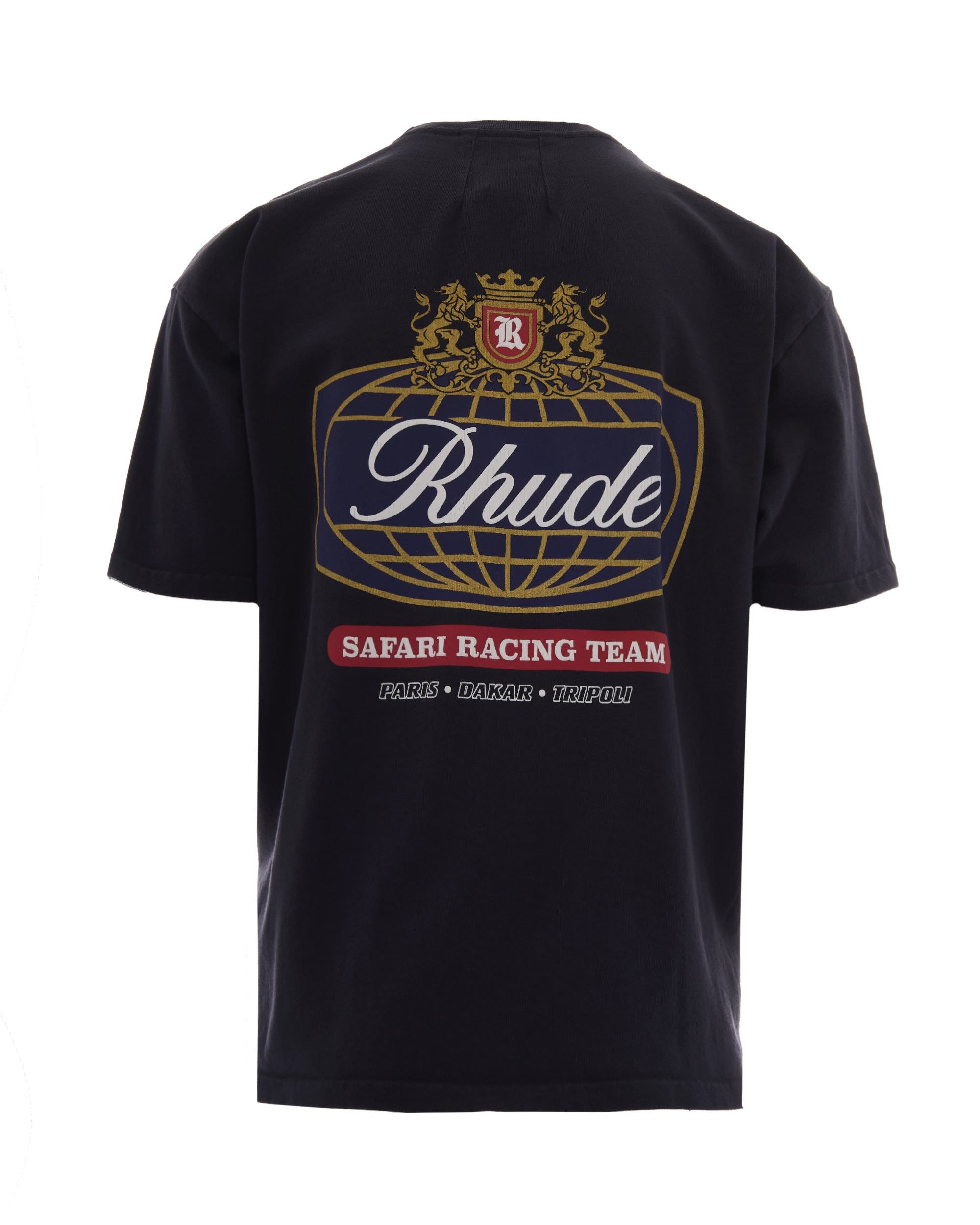 Rhude Racing Crest Graphic T-Shirt — Black, view 2