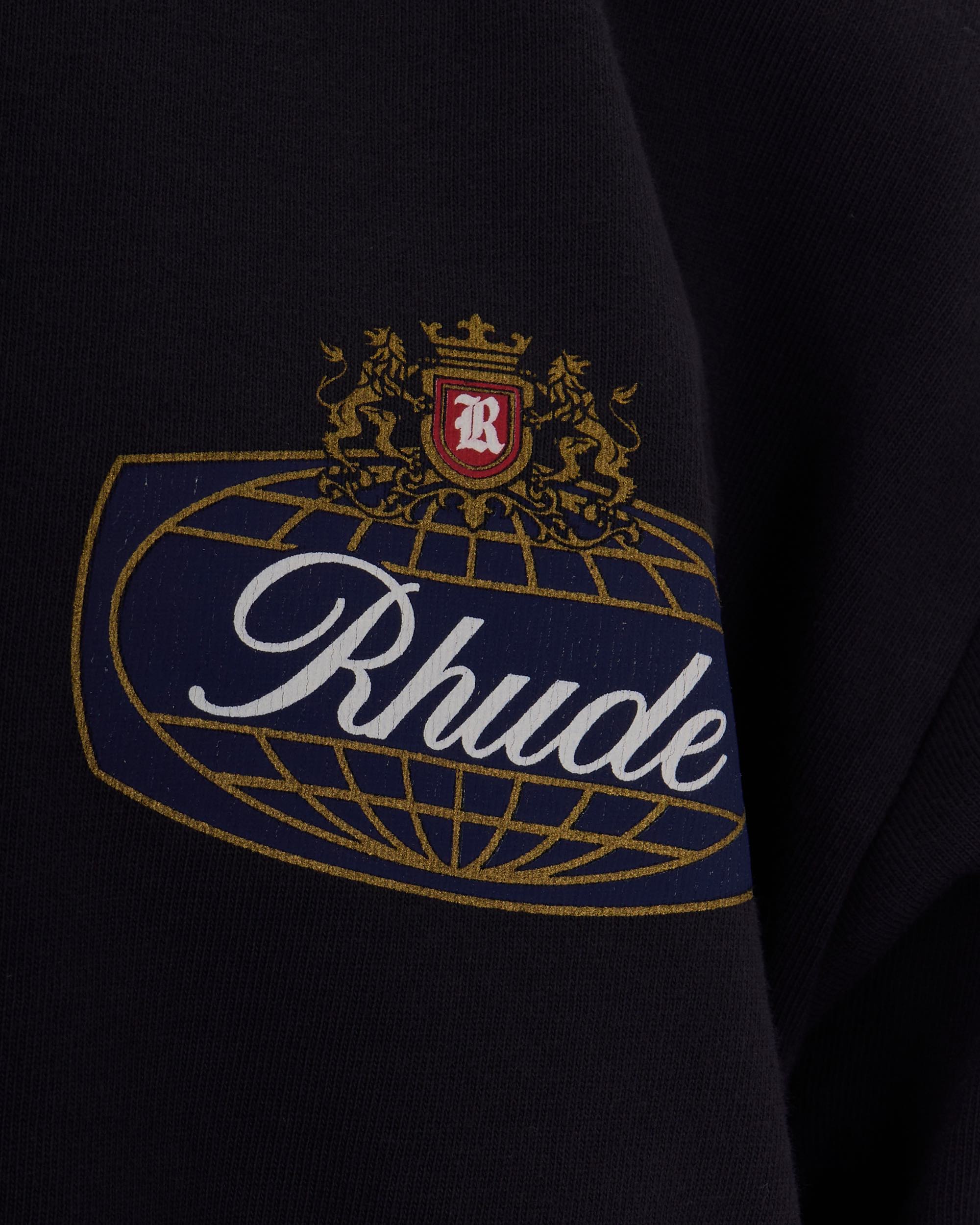 Rhude Racing Crest Graphic T-Shirt — Black, view 3