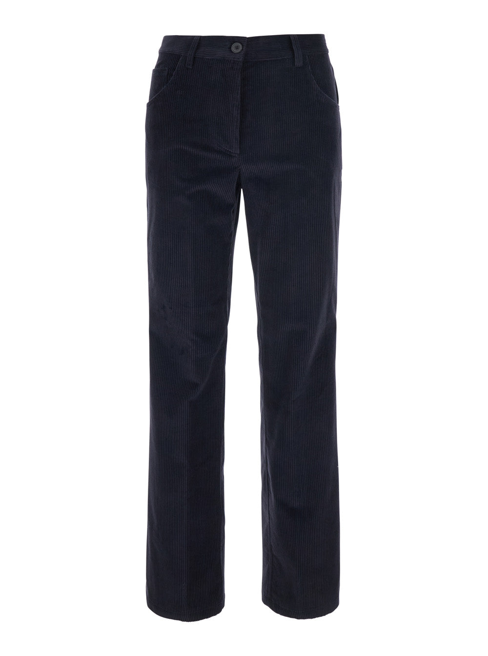 Semicouture Corduroy Trousers — Navy by Semicouture