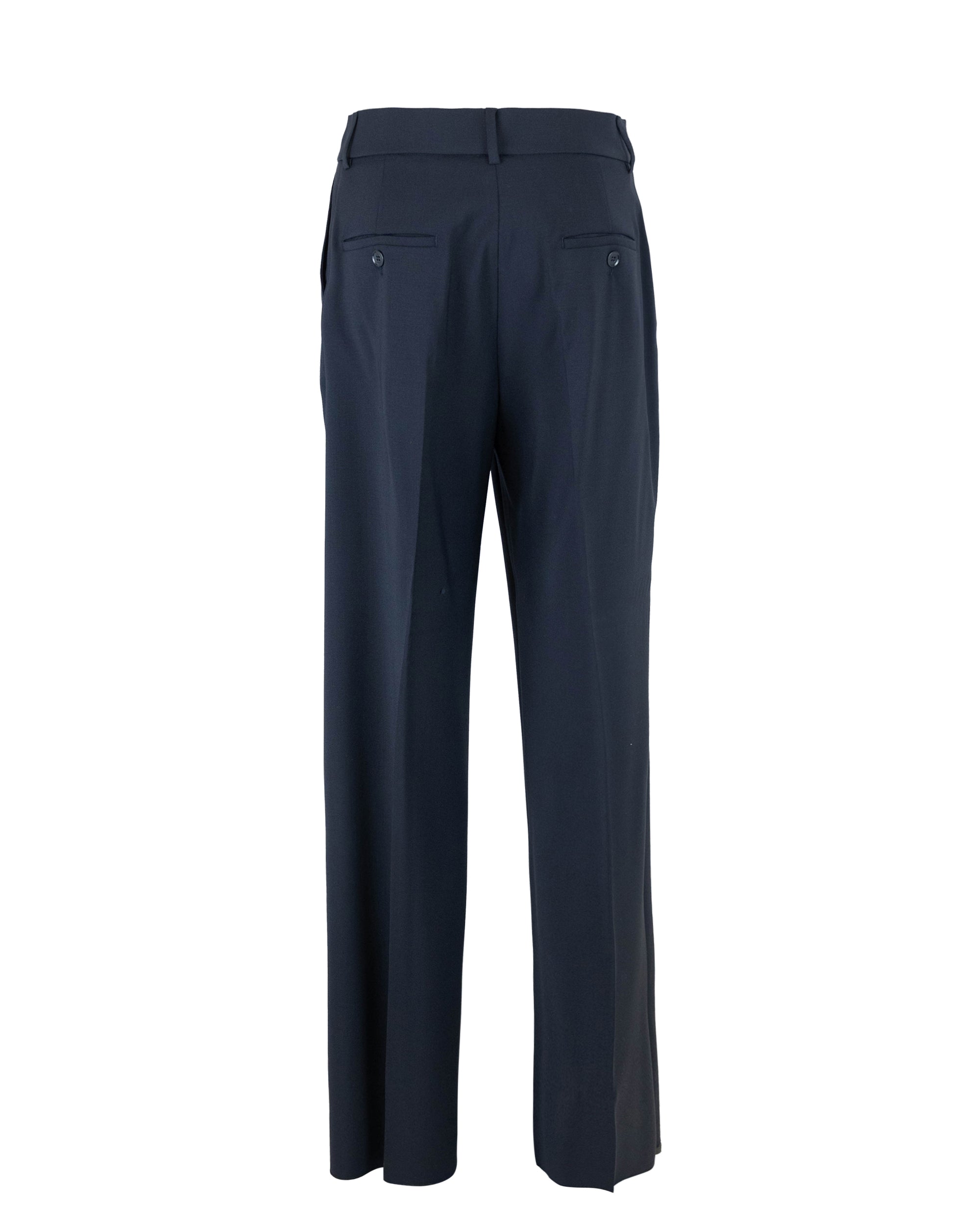 Weekend Max Mara Stretch Virgin Wool Twill Trousers — Navy, view 2