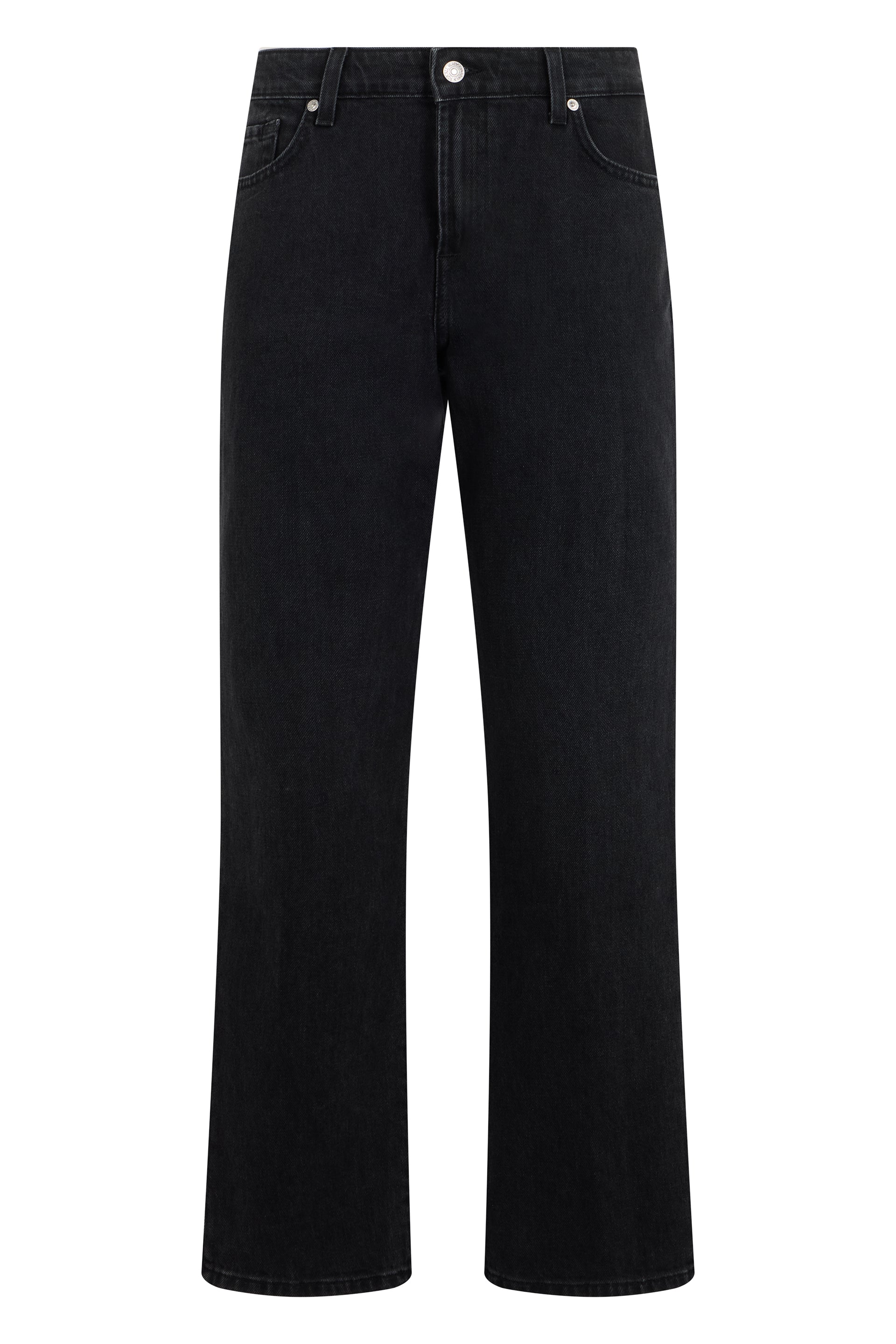 7 For All Mankind Straight-Leg Cotton Jeans — Black by 7 For All Mankind