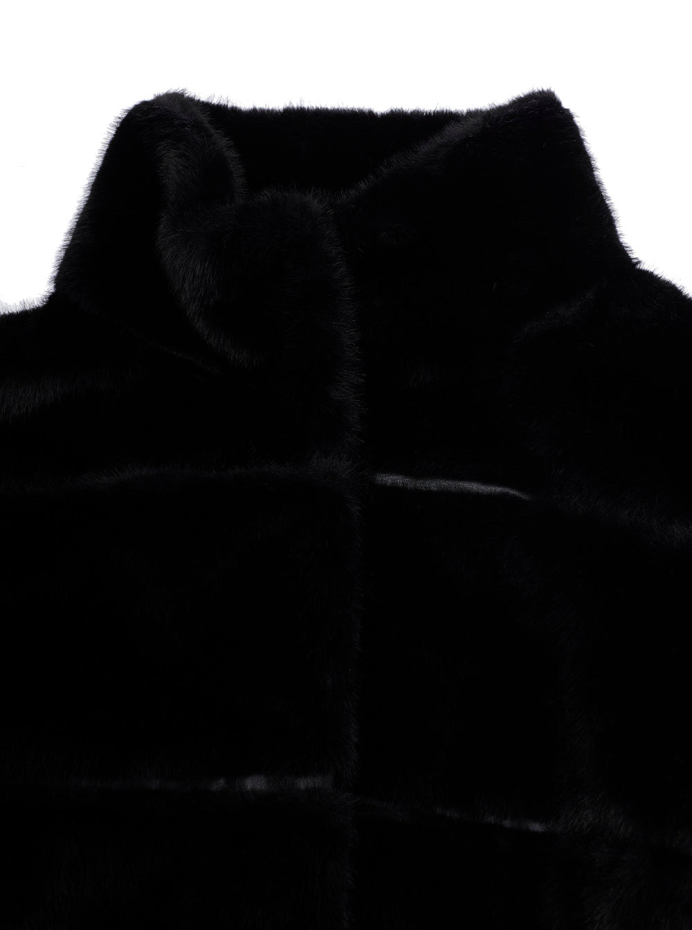 Monnalisa Plush Puffer Jacket — Black, view 3