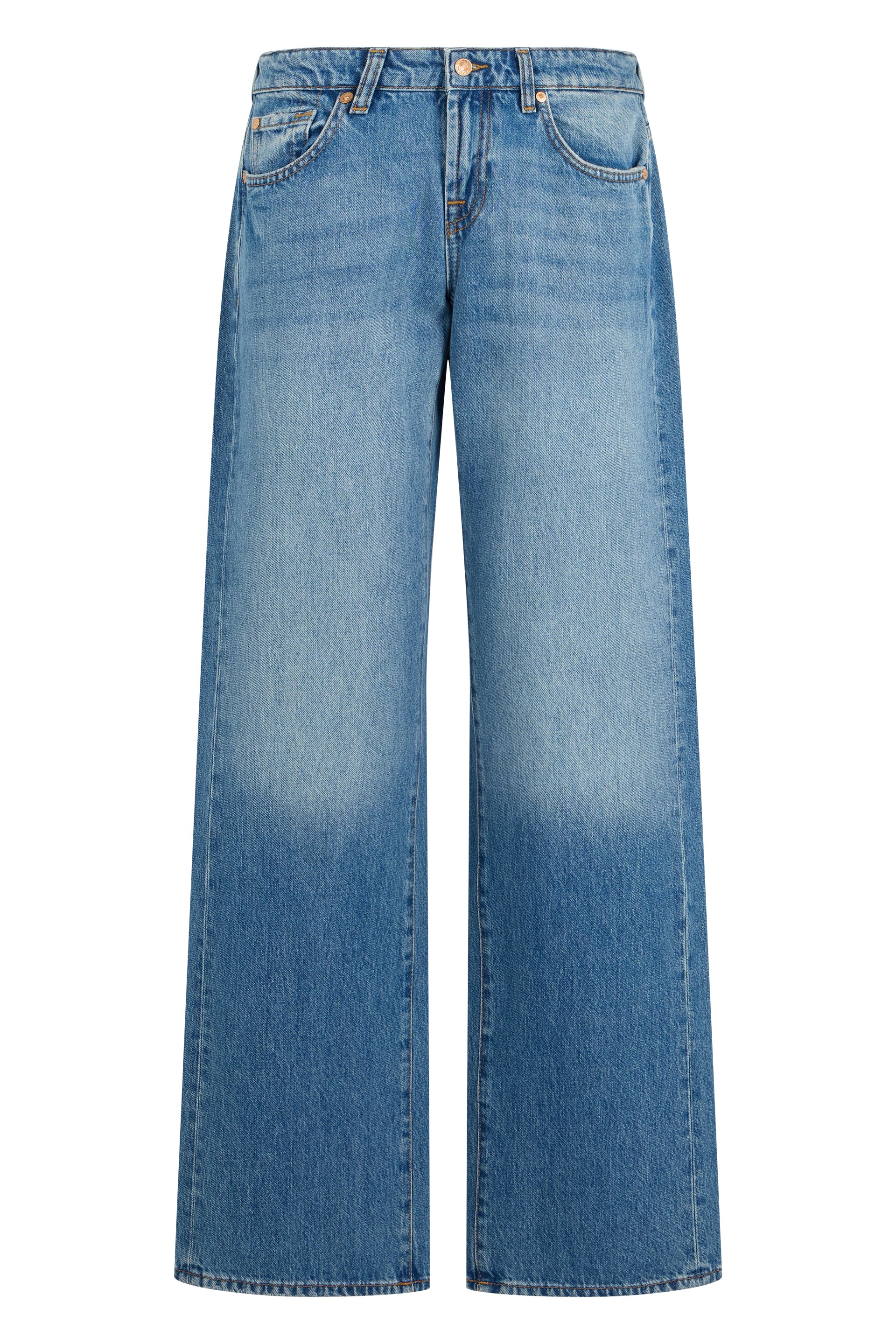 7 For All Mankind Wide-Leg Denim Jeans — Blue by 7 For All Mankind