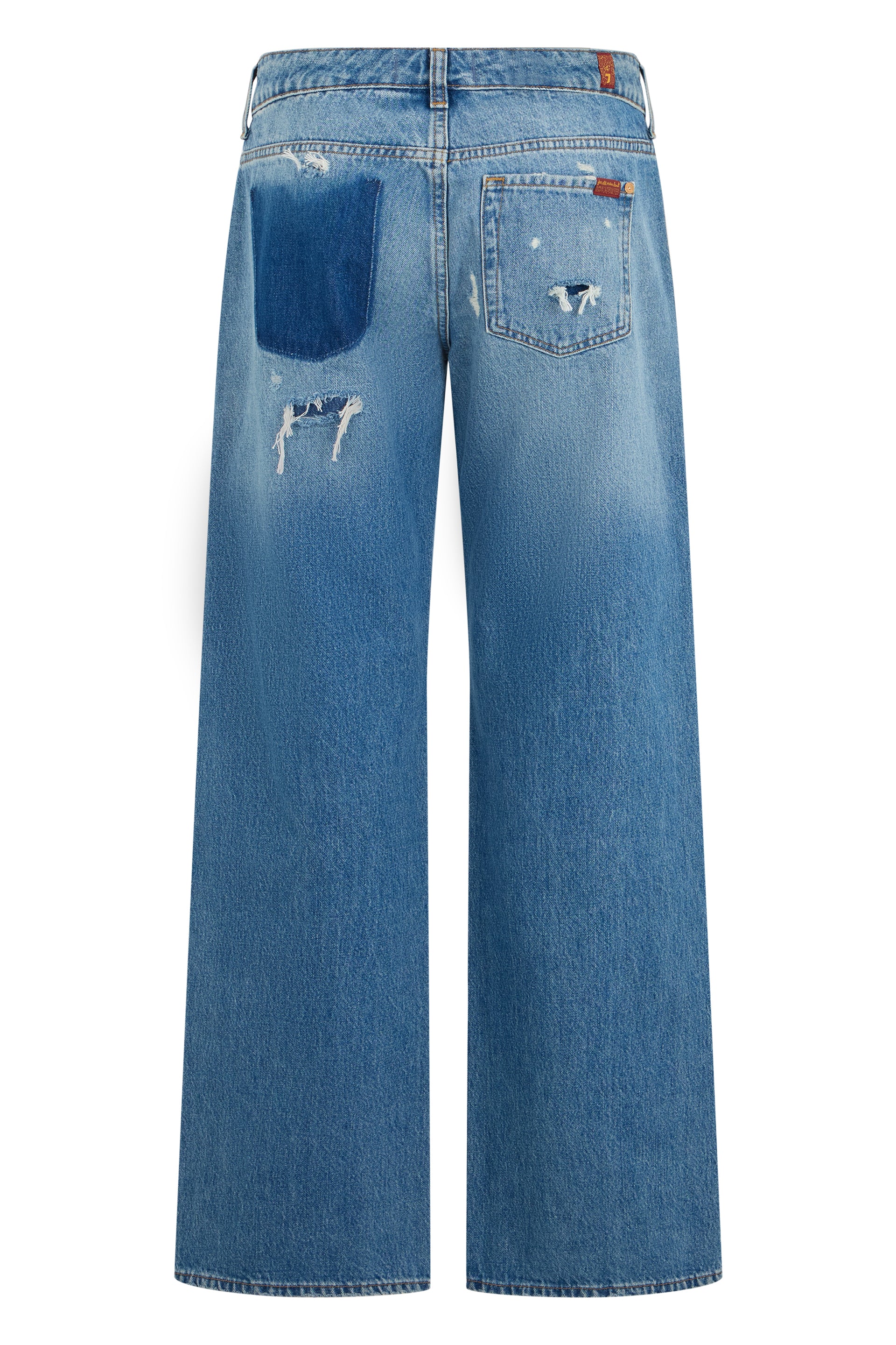 7 For All Mankind Wide-Leg Denim Jeans — Blue, view 2