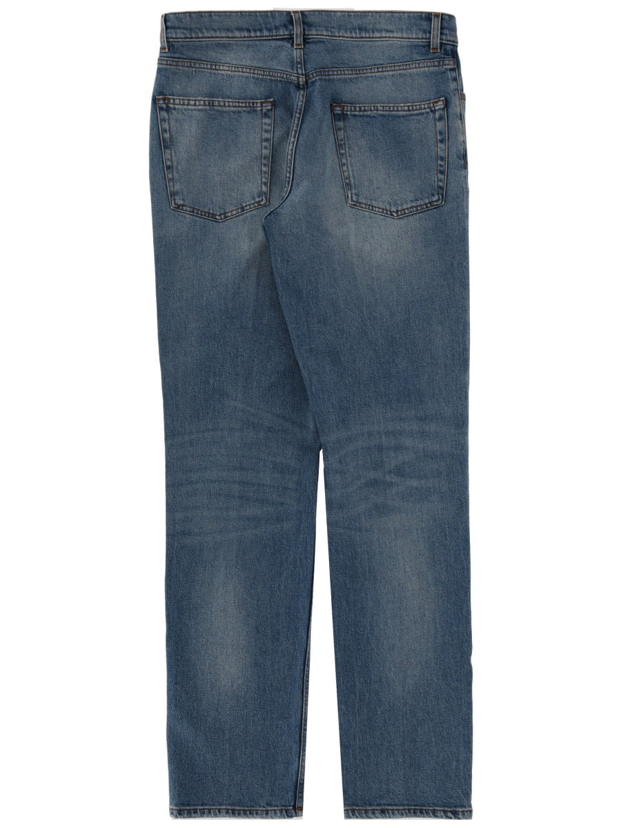 Lardini Comfort Fit Cotton Jeans — Blue, view 2