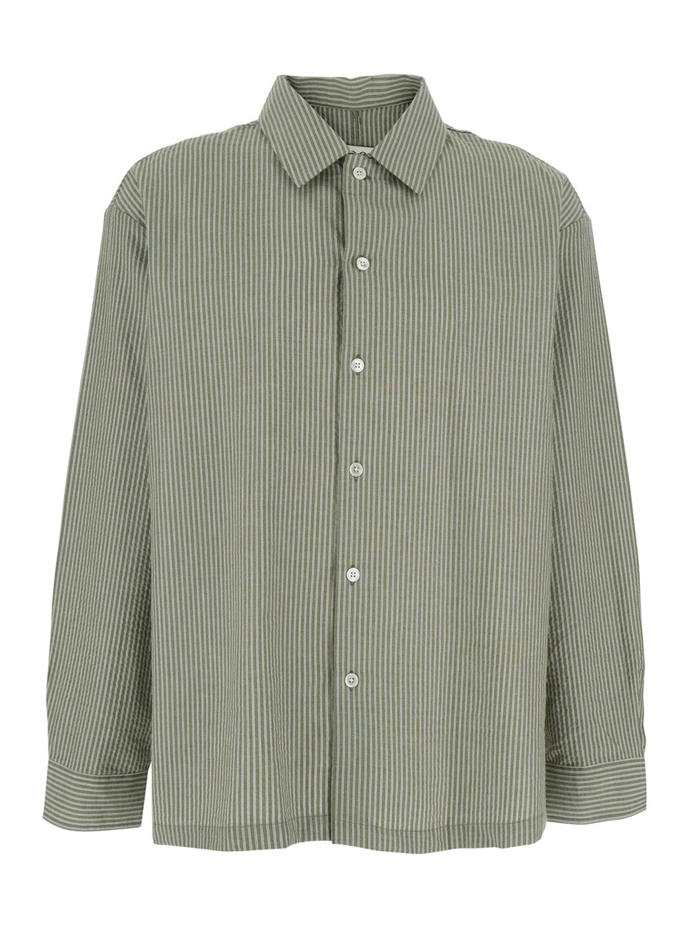 Coor Cotton Striped Shirt — Green by Coor