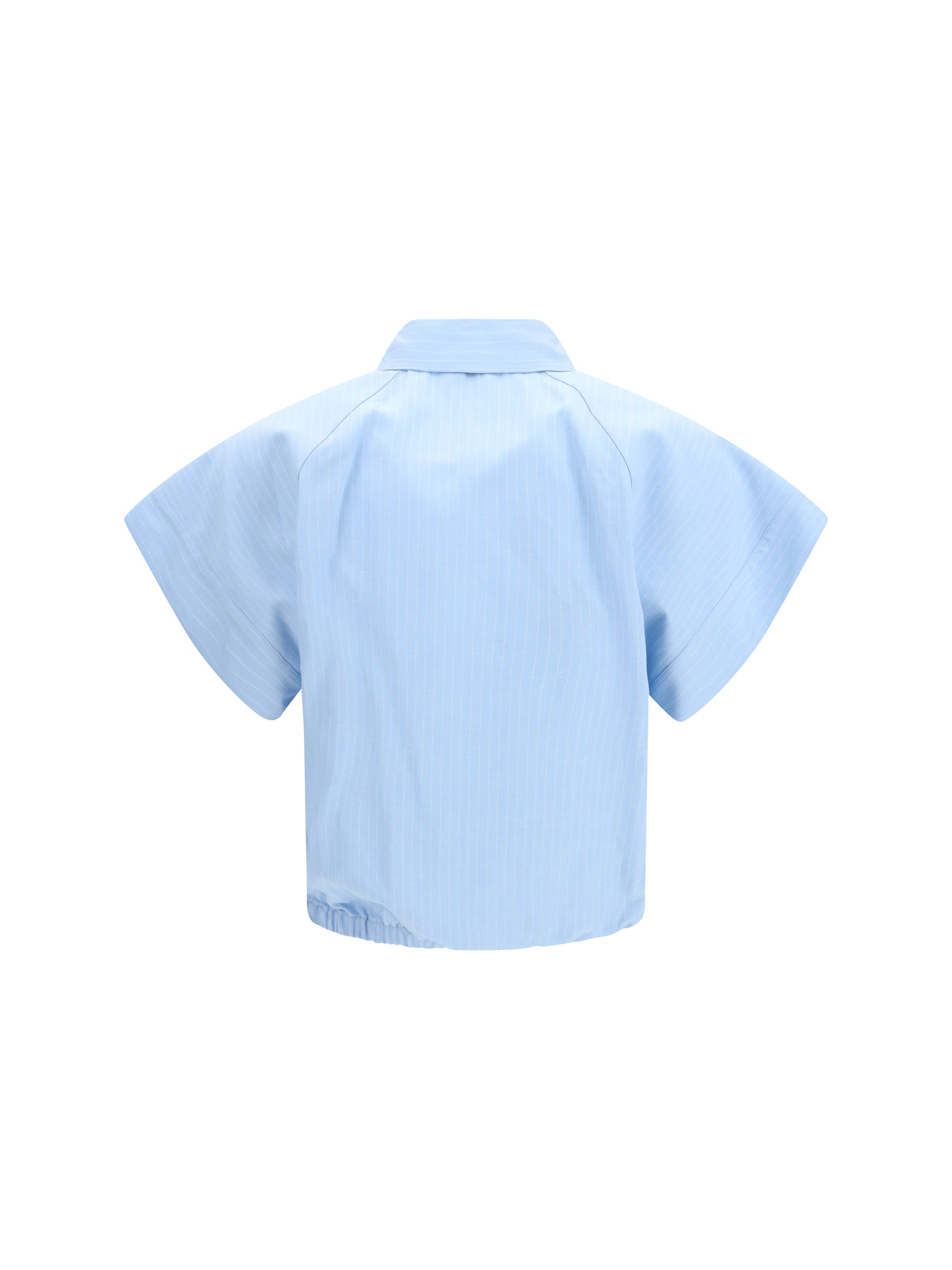 Jacob CohëN Striped Viscose-Linen Shirt — Blue, view 3