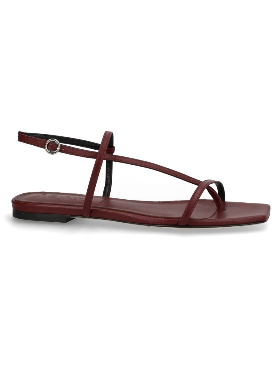 Aeyde Leather Thong Sandal — Bordeaux, view 2