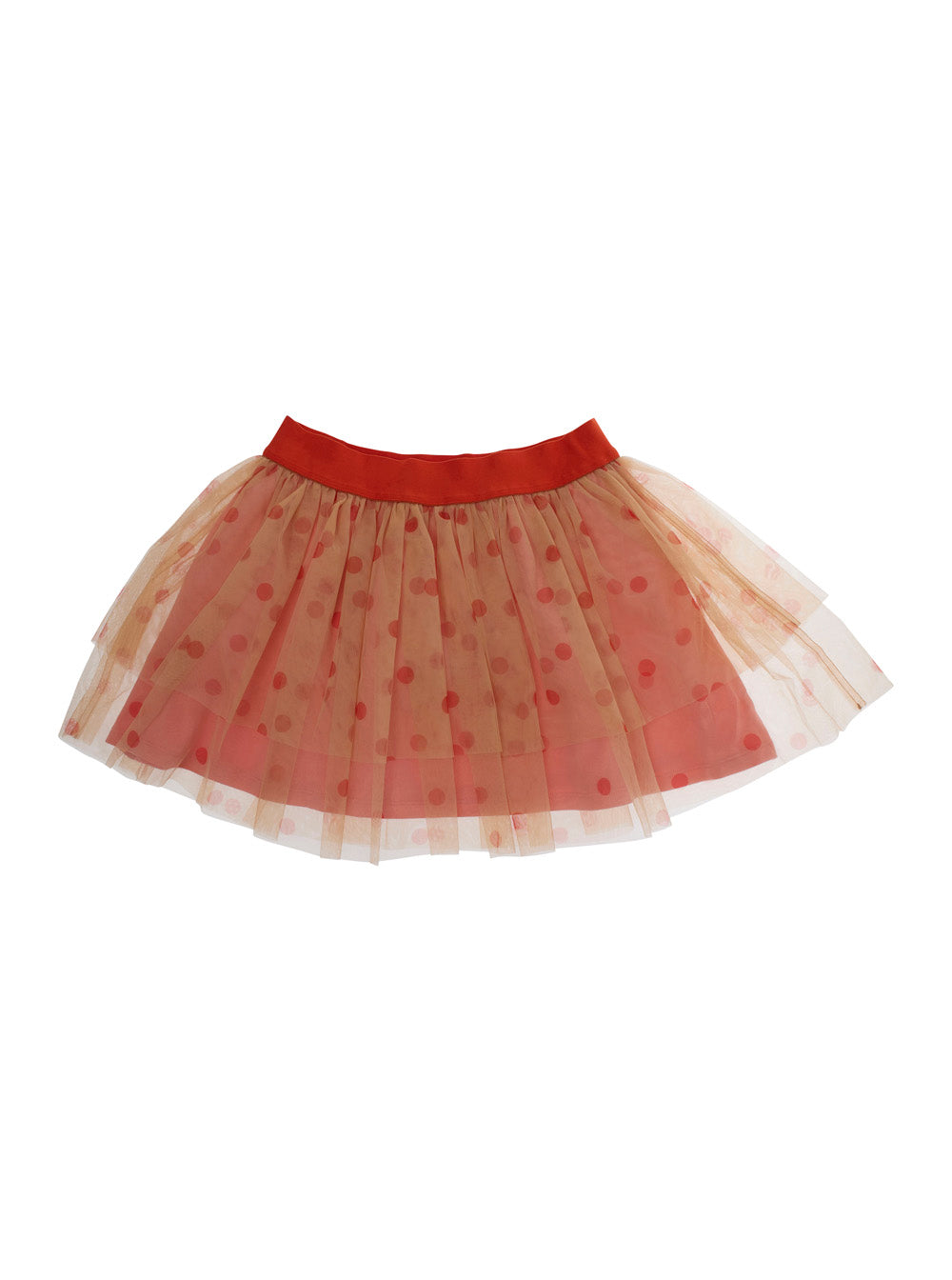 Mini Rodini Polka-Dot Layered Tulle Skirt — Pink, view 2