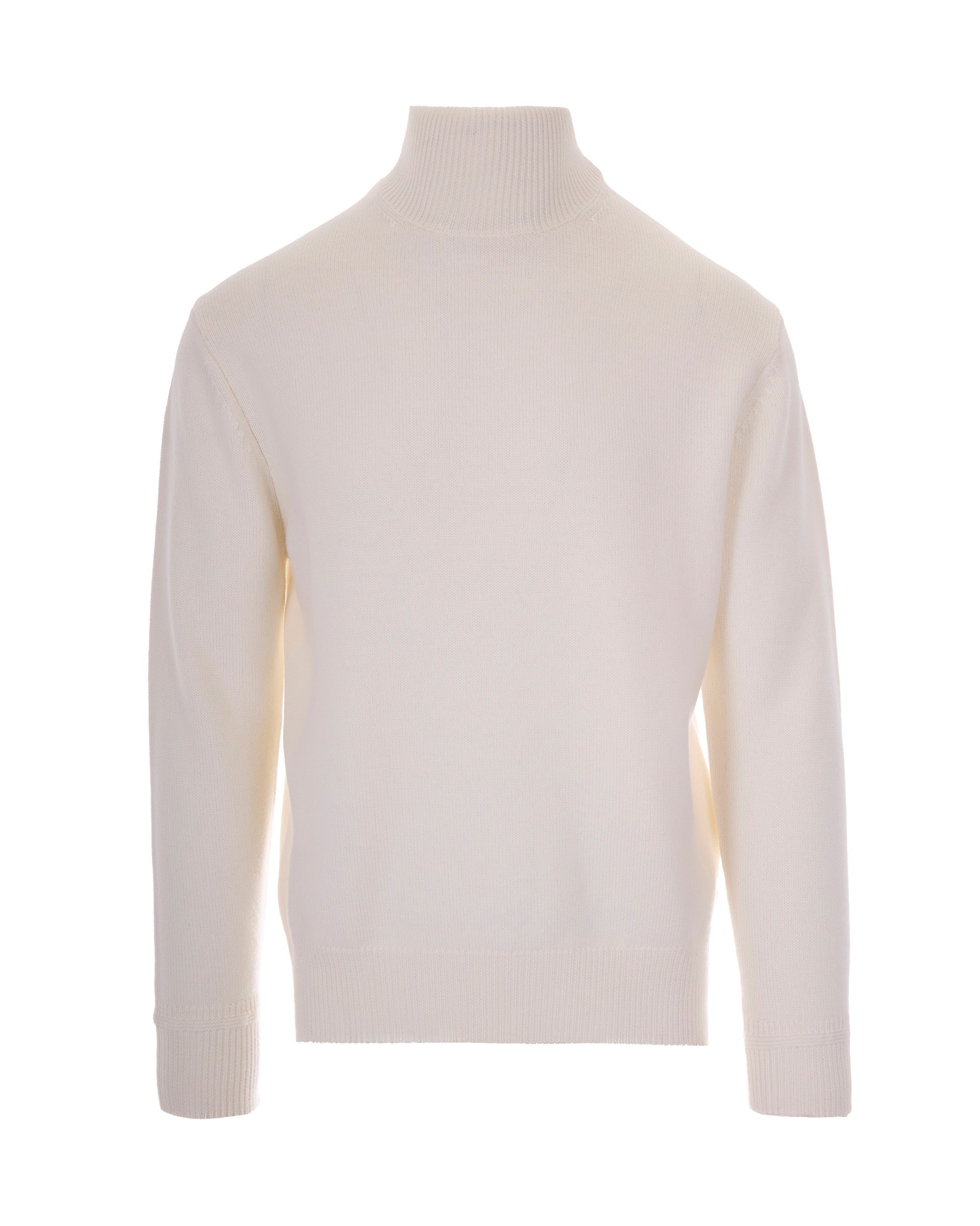 Paolo Pecora Virgin Wool Roll-Neck Sweater — Cream by Paolo Pecora