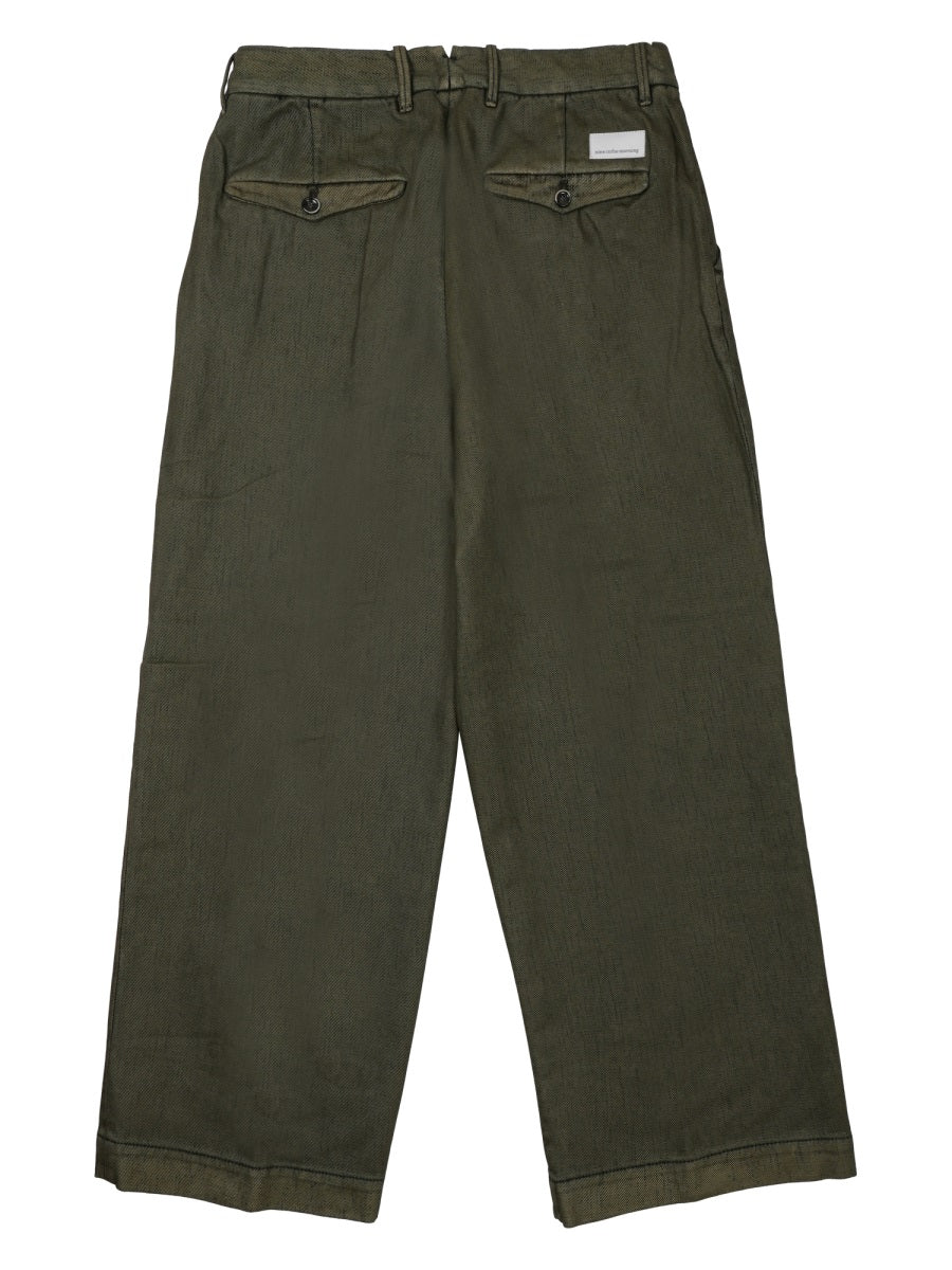 Nine In The Morning Cotton Trousers — Green, view 2