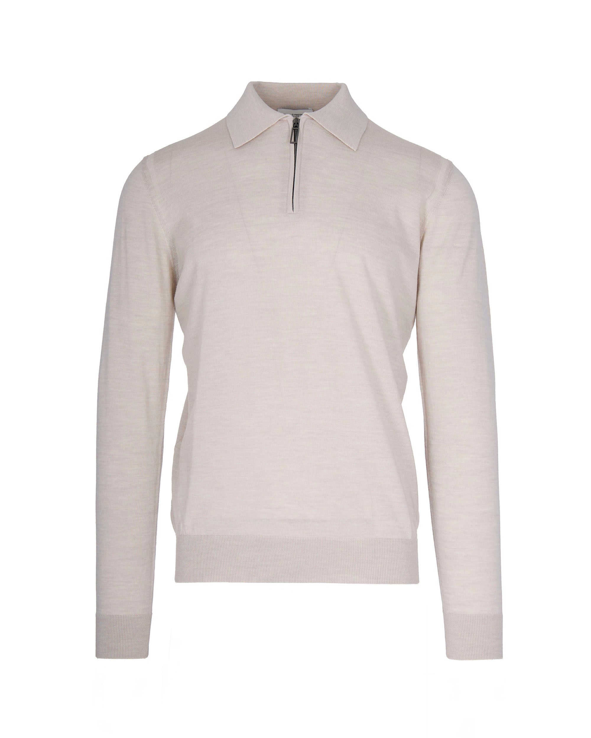 Paolo Pecora Virgin Wool Polo Shirt — Beige by Paolo Pecora
