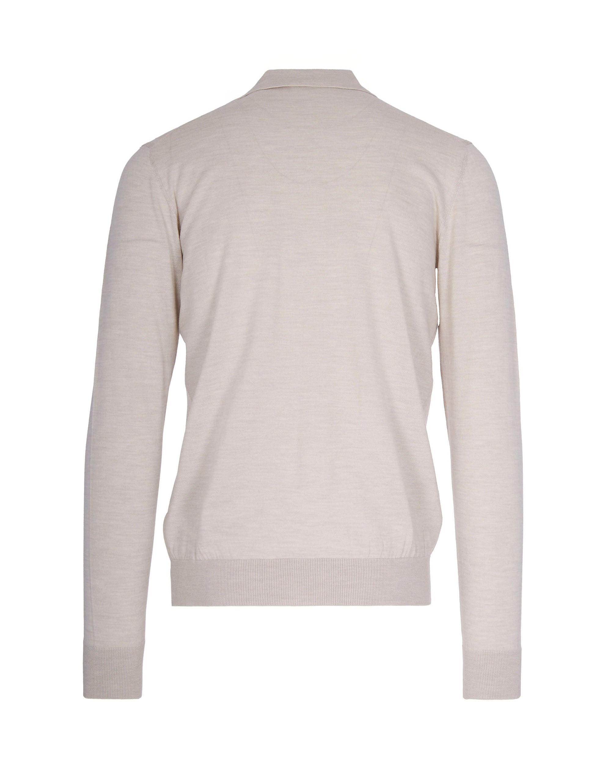 Paolo Pecora Virgin Wool Polo Shirt — Beige, view 2