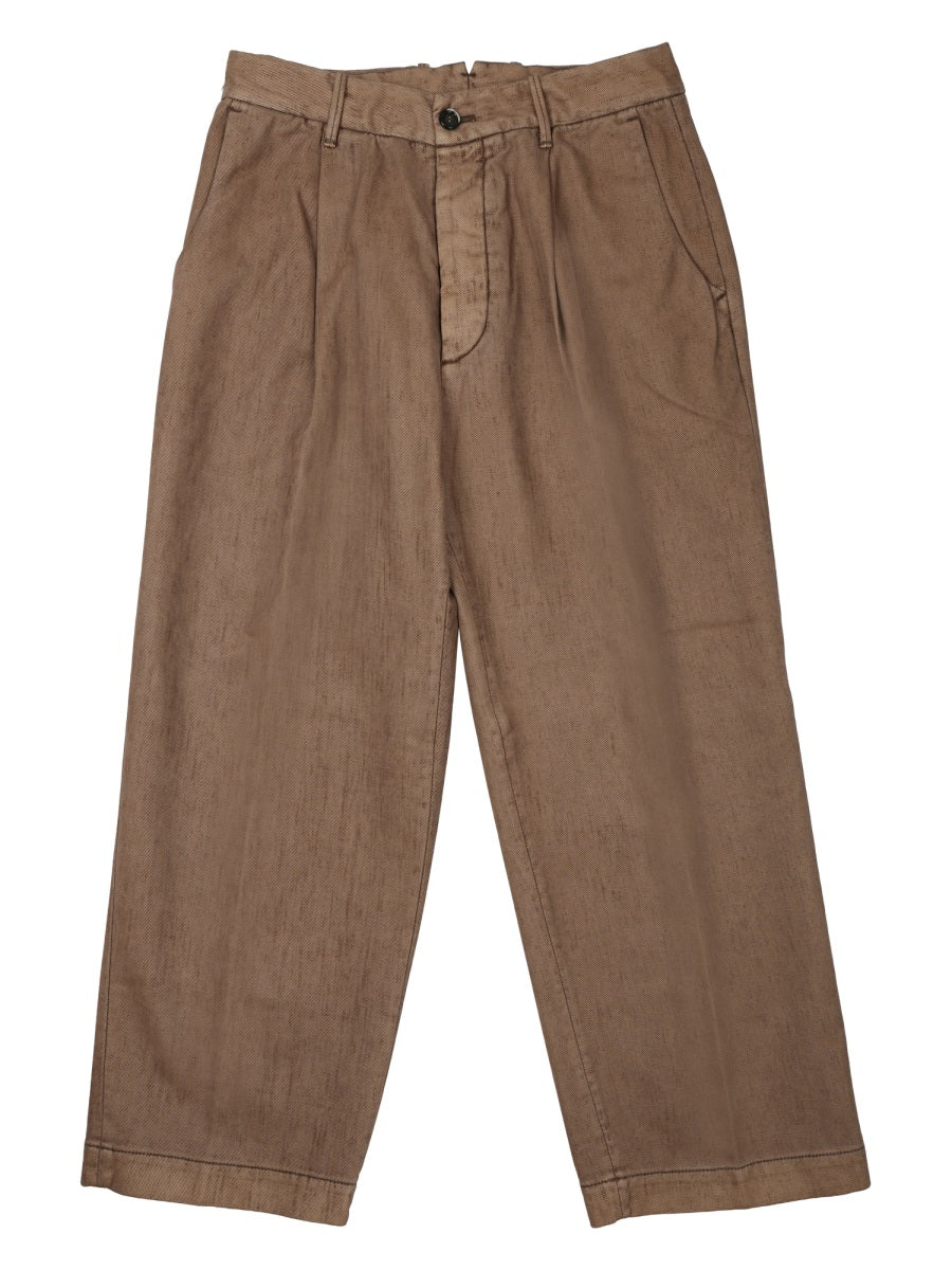 Nine In The Morning Cotton Trousers — Brown by Nine In The Morning