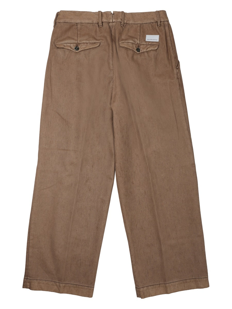 Nine In The Morning Cotton Trousers — Brown, view 2