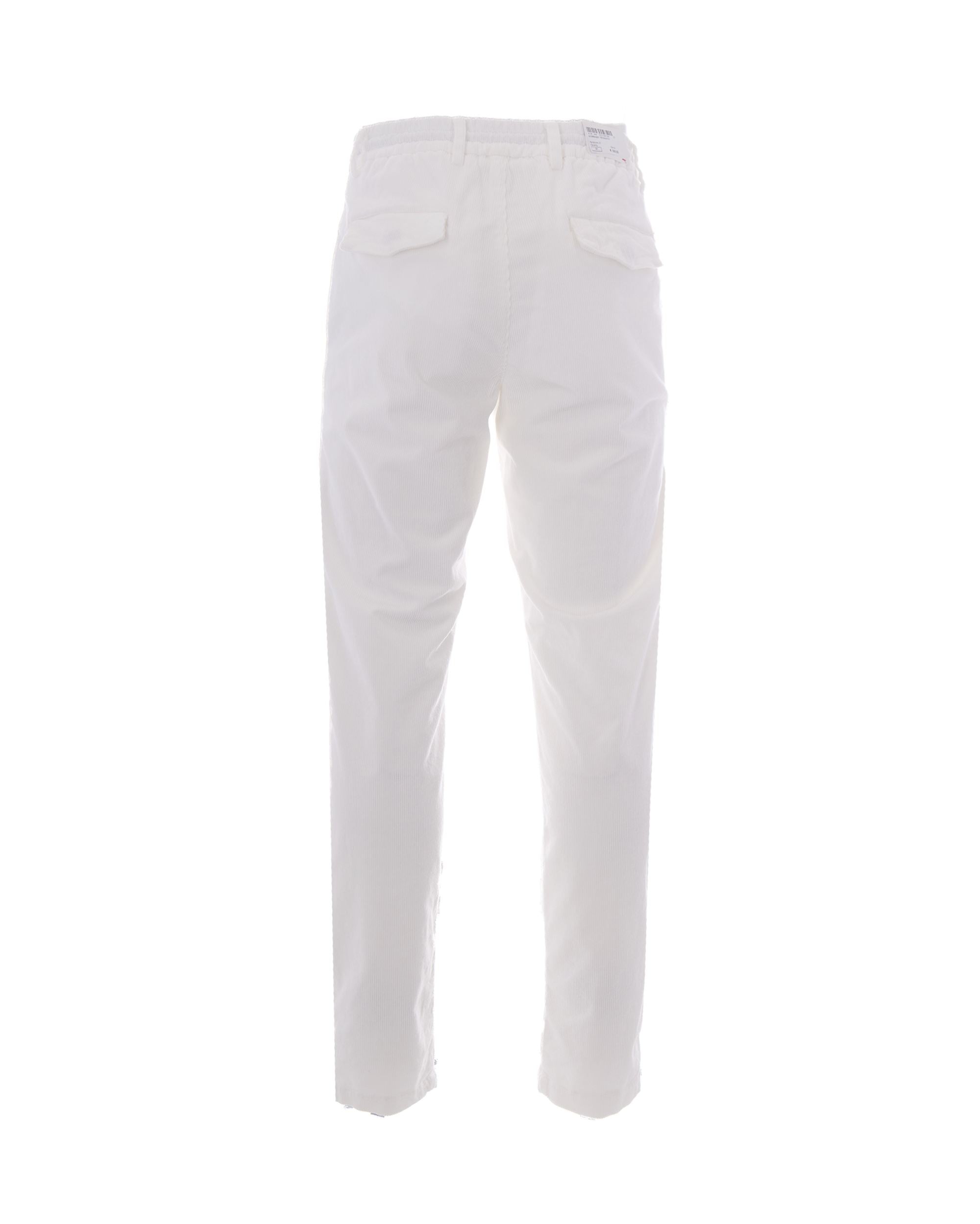 Eleventy Ribbed Velvet Trousers — White, view 2
