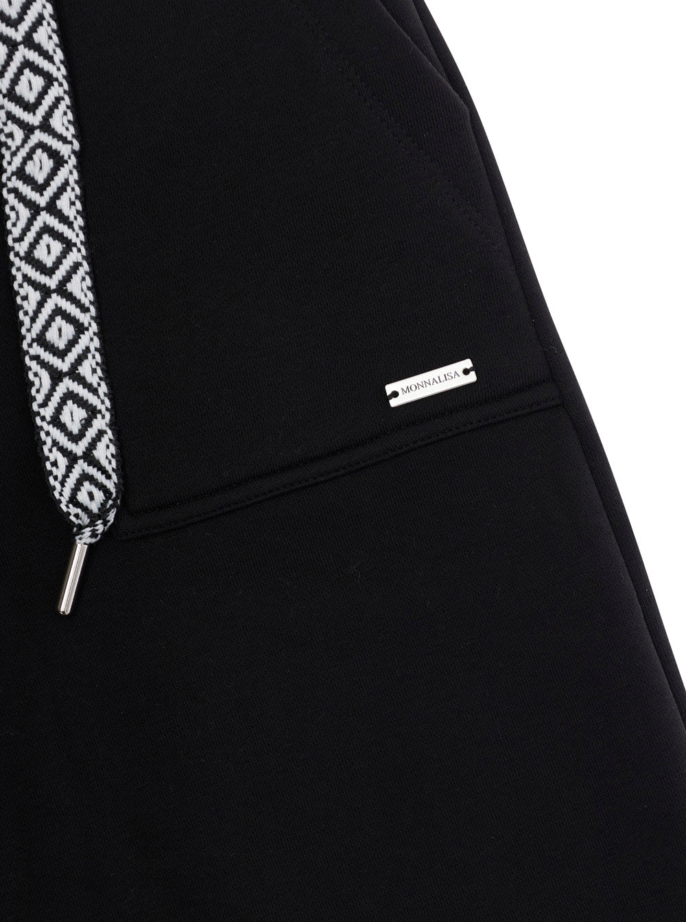 Monnalisa Cotton Shorts — Black, view 3