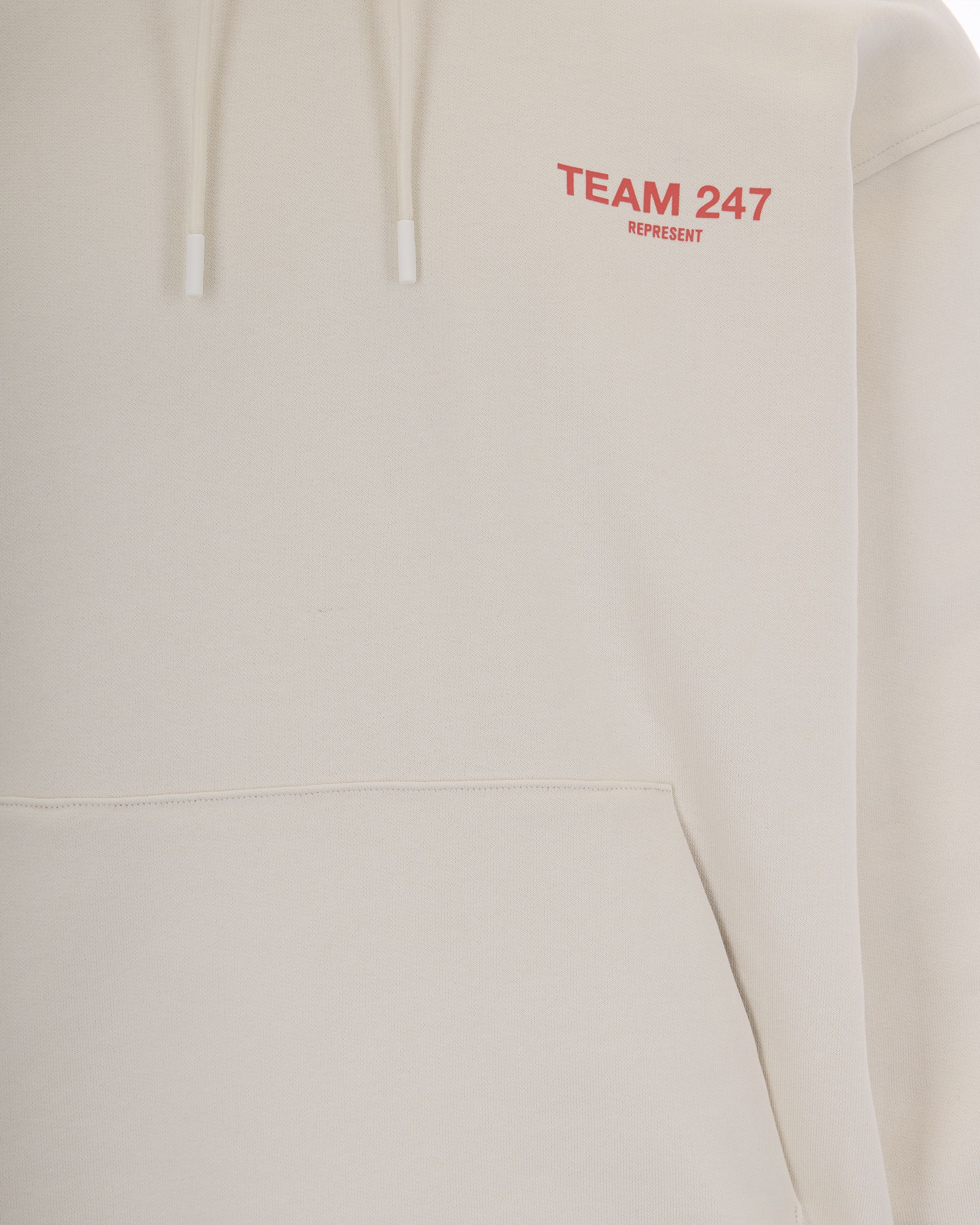 Represent 247 Oversized Cotton Hoodie — Cream, view 3