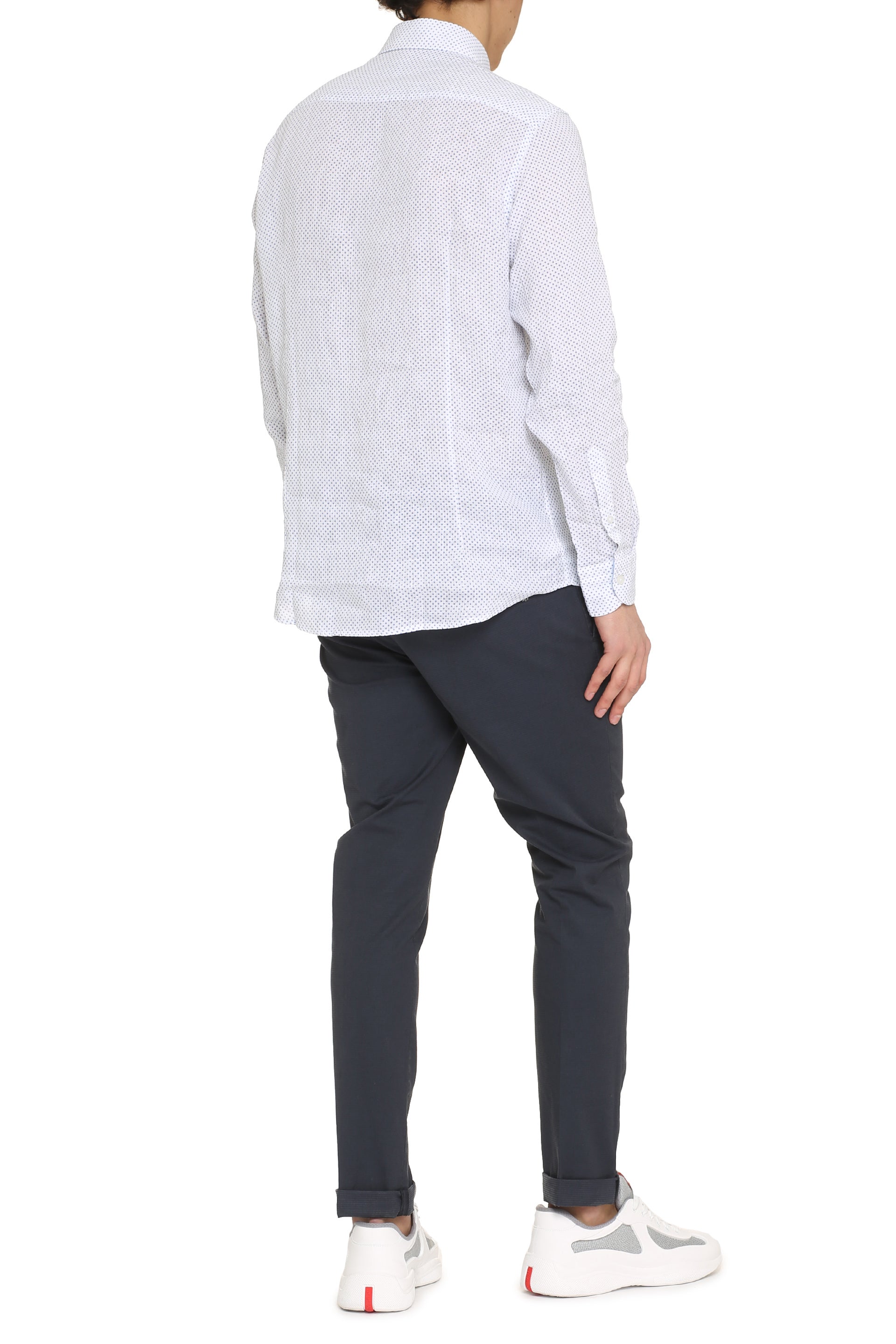 Bastoncino Printed Cotton Shirt — White, view 4