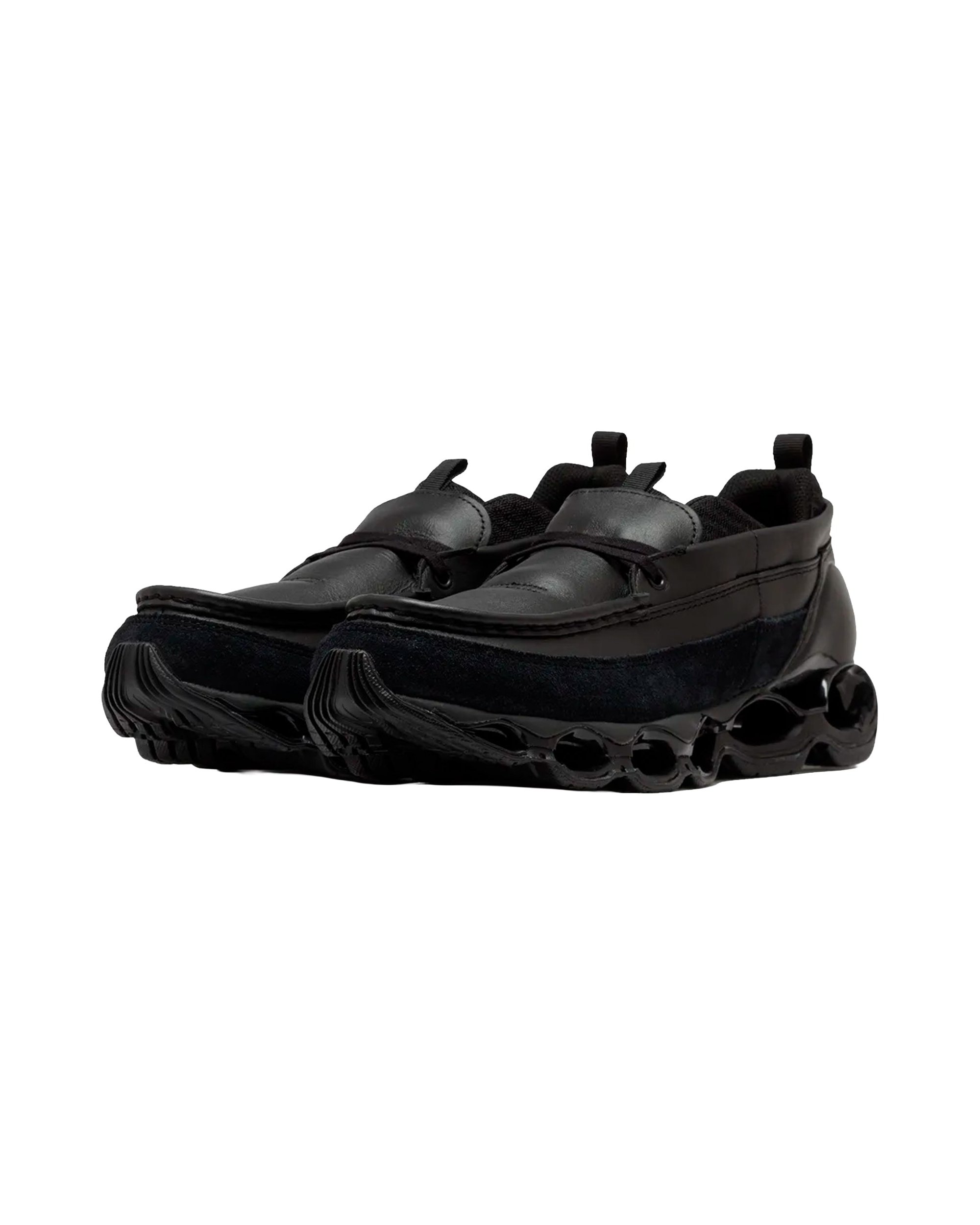 Mizuno Leather Moccasin Trainer — Black, view 2
