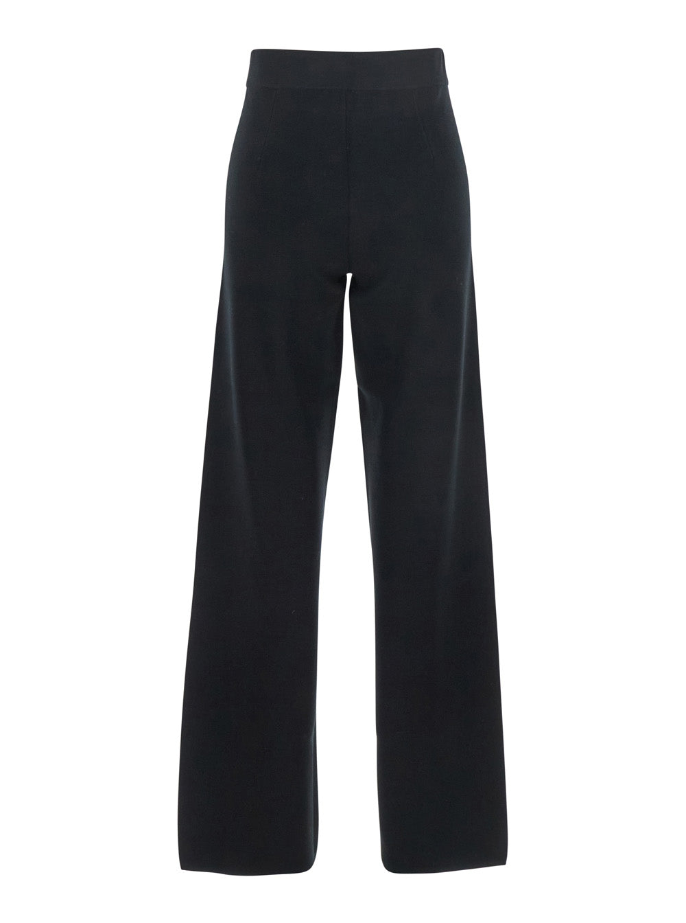 Max Mara Viscose Palazzo Trousers — Black, view 2