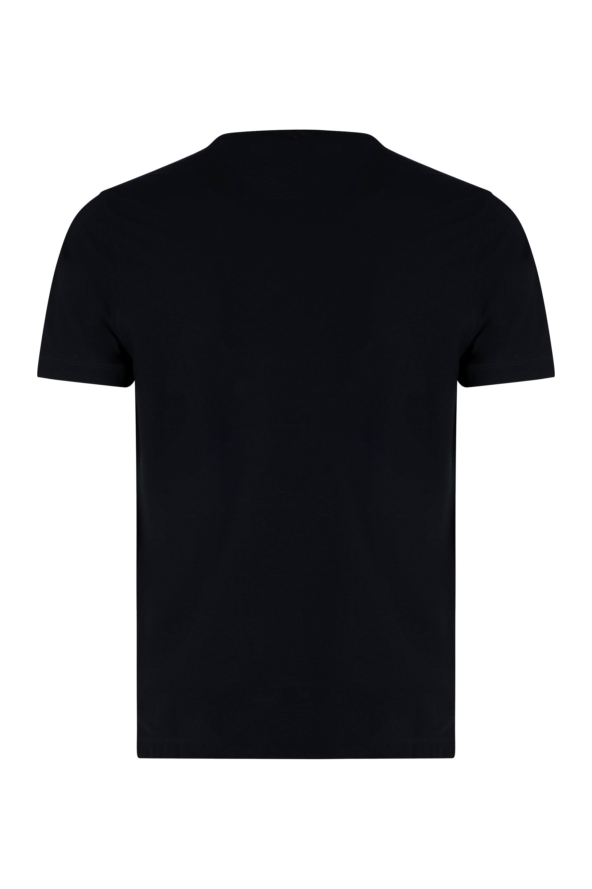 Slowear Crew-Neck Cotton T-Shirt — Black, view 2