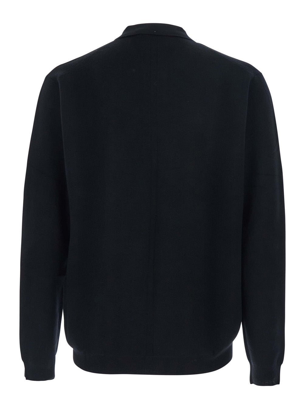 Low Brand Wool Polo-Collar Sweater — Black, view 2