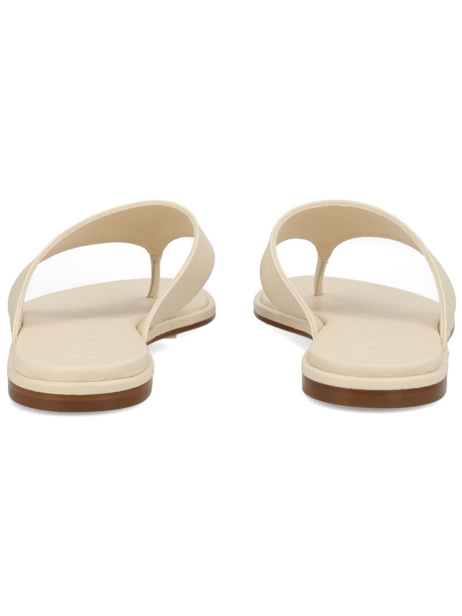 Aeyde Leather Thong Thong Sandal — Ivory, view 2