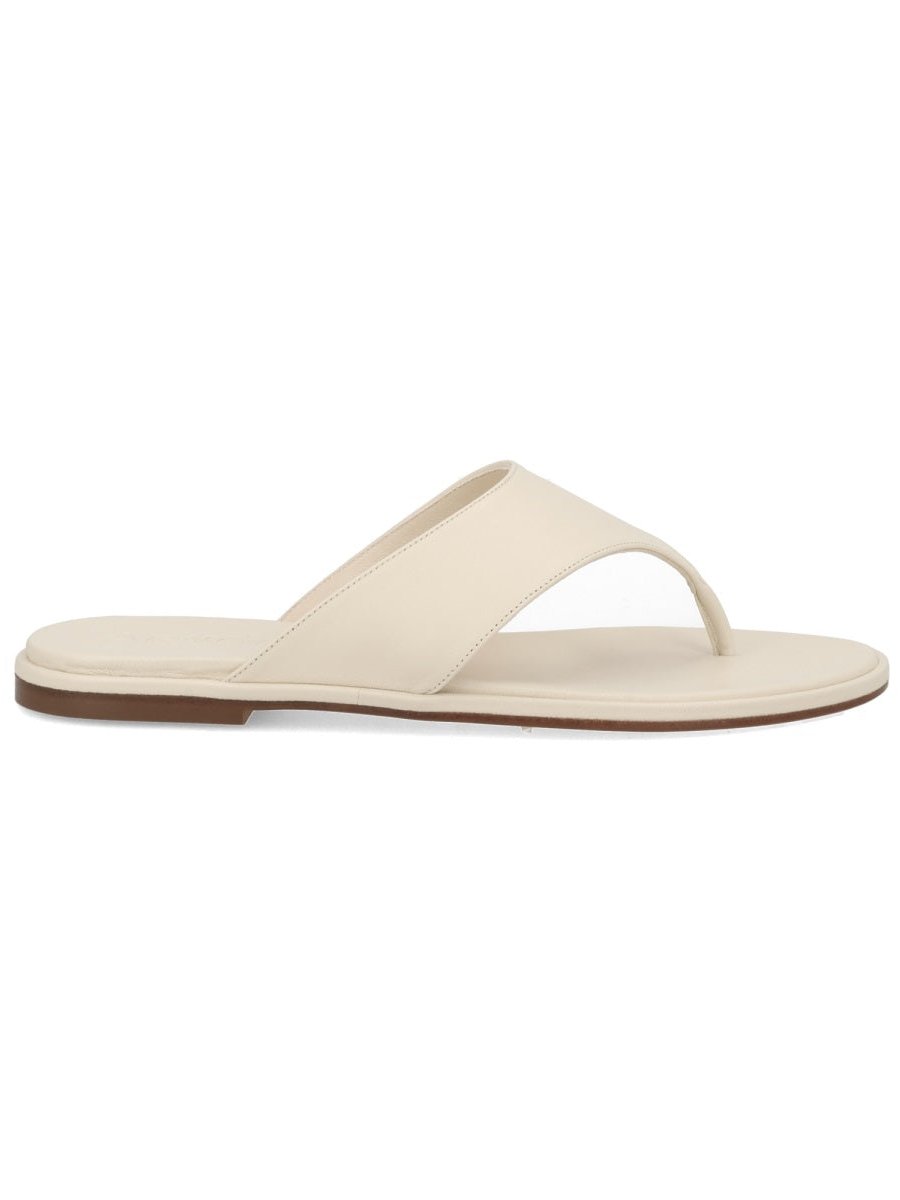 Aeyde Leather Thong Thong Sandal — Ivory, view 5