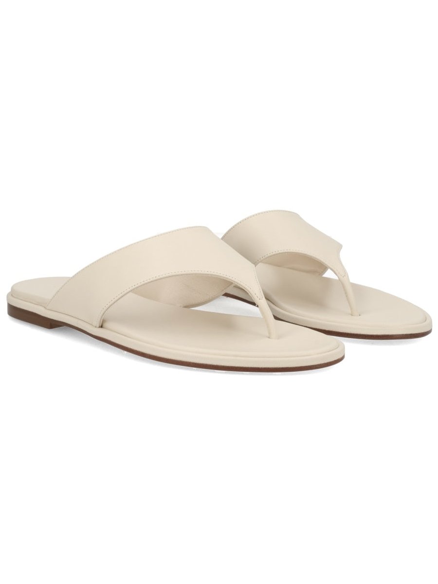 Aeyde Leather Thong Thong Sandal — Ivory, view 6