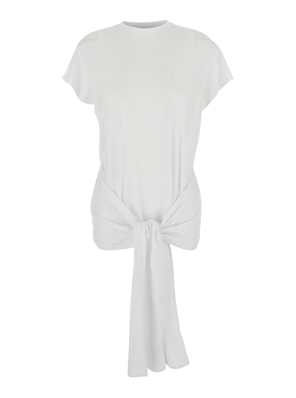 Toteme Tie-Waist Jersey Tunic — White by Toteme