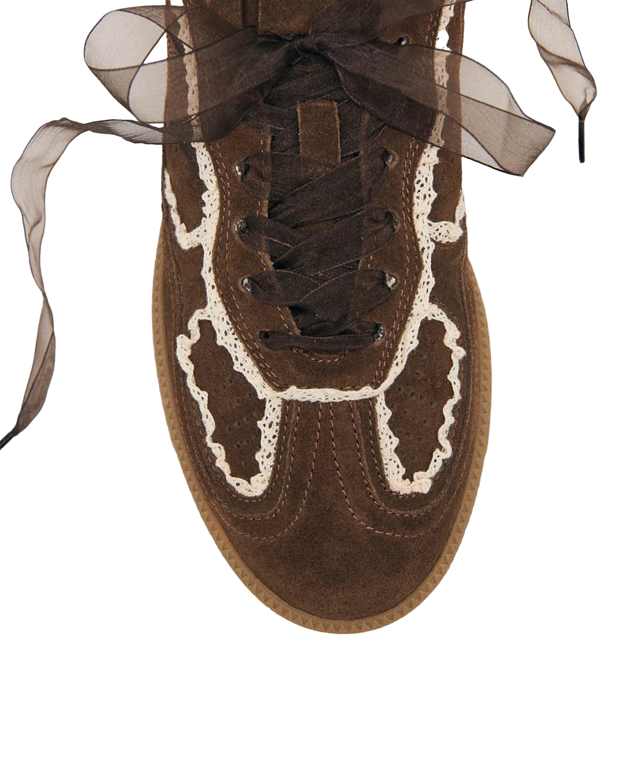 Alohas Suede with Crochet Detailing Sneaker — Brown, view 3
