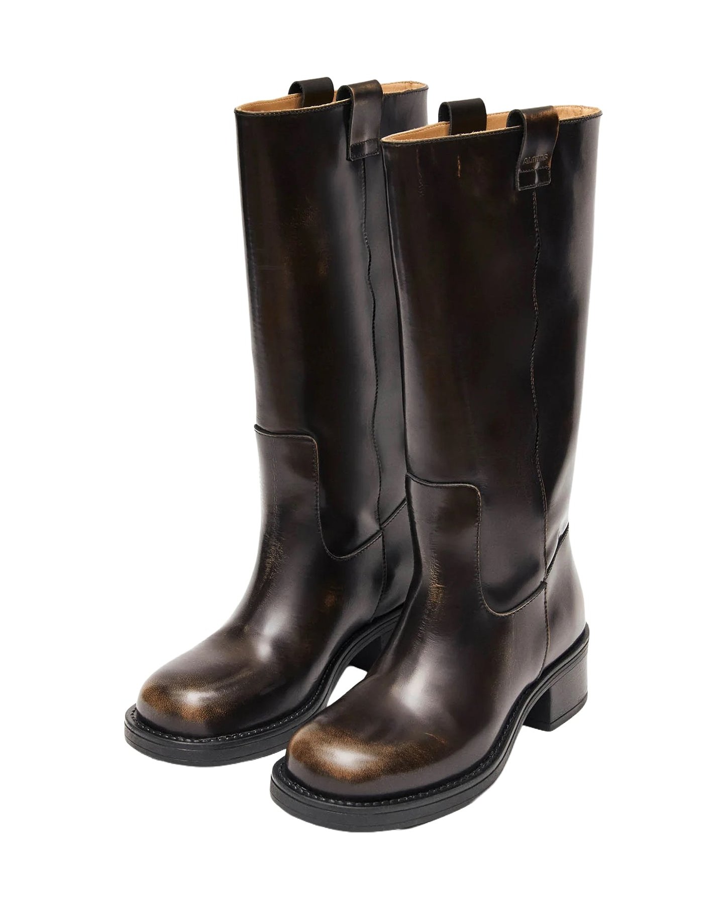 Alohas Vintage Leather Boots — Brown, view 2