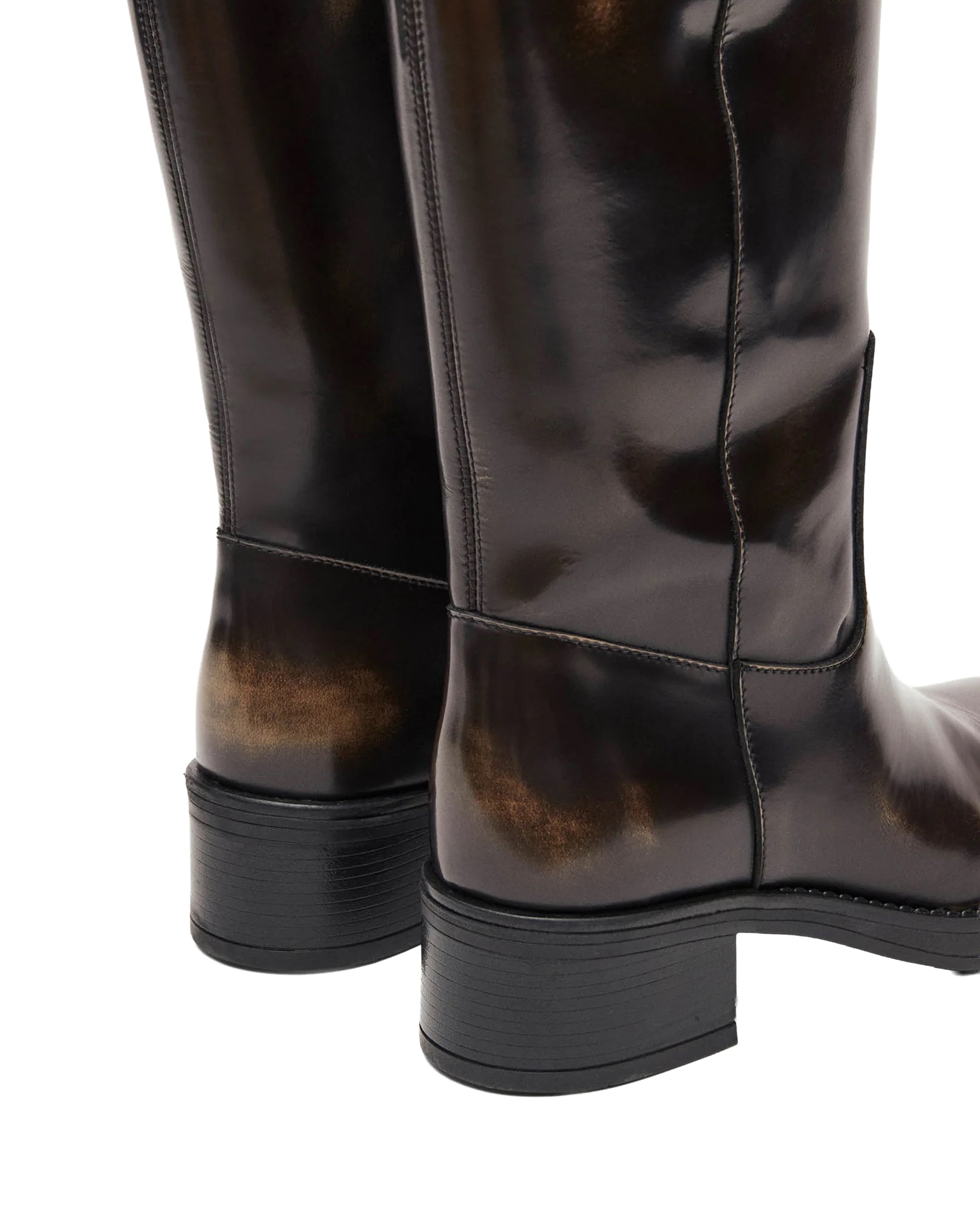Alohas Vintage Leather Boots — Brown, view 3
