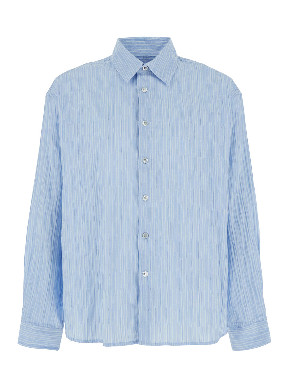 Coor Striped Cotton Blend Shirt — Blue by Coor