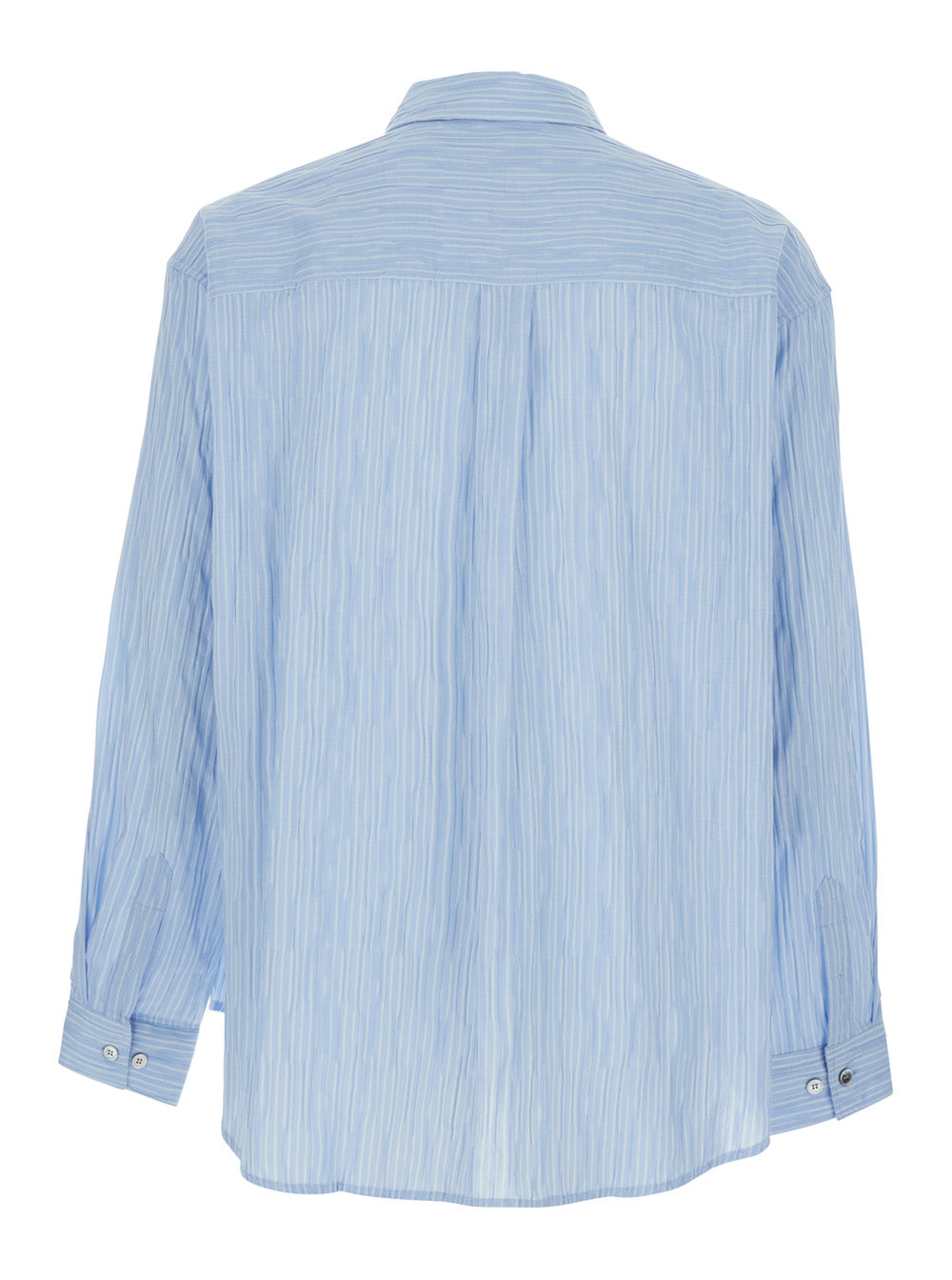 Coor Striped Cotton Blend Shirt — Blue, view 2