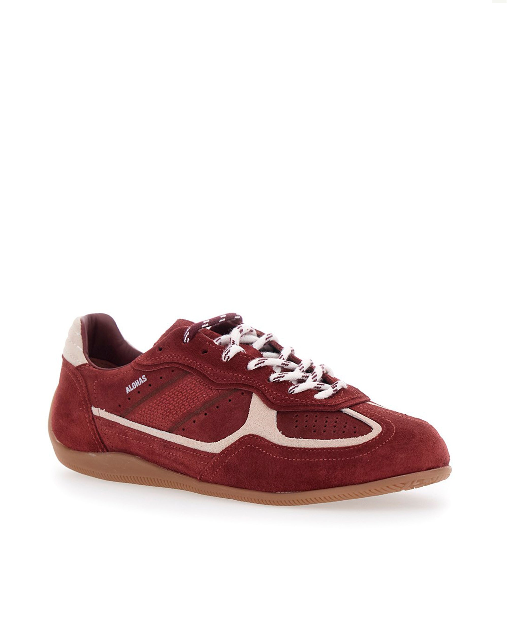 Alohas Suede Low-Top Sneaker — Burgundy, view 2