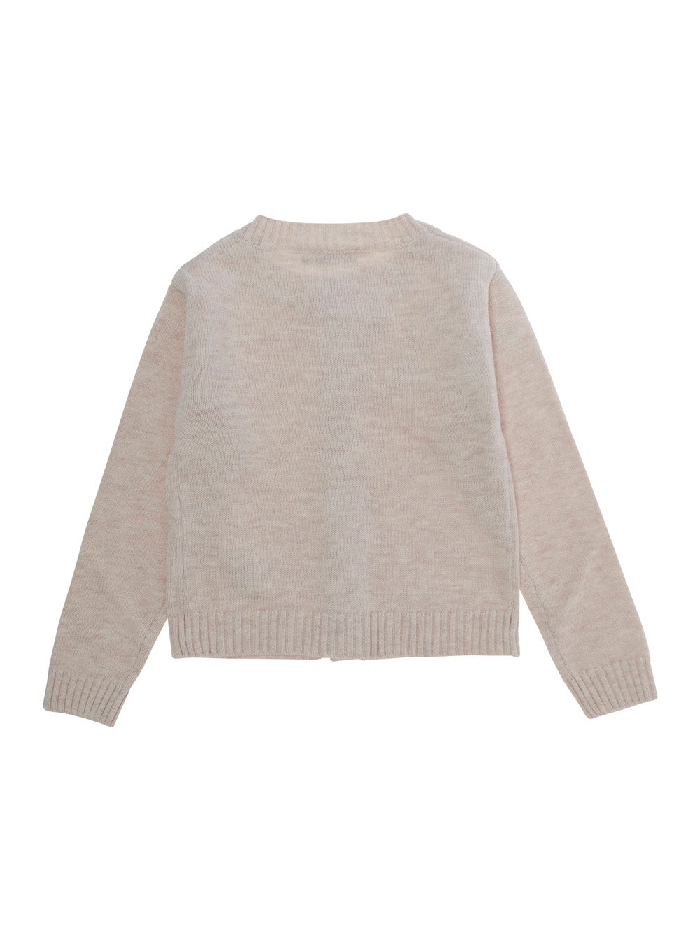 Monnalisa 3D Floral Appliqué Cardigan — White, view 2