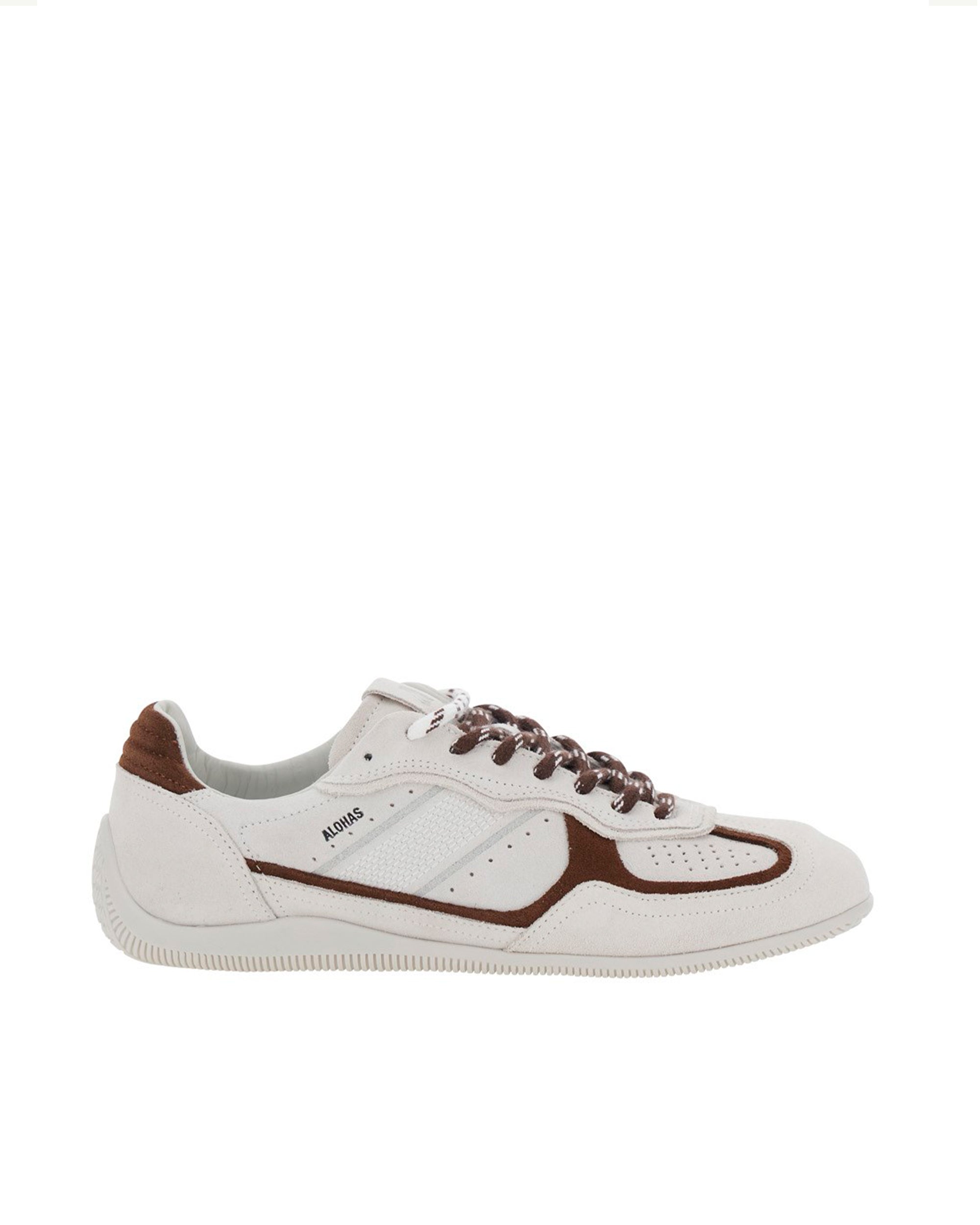 Alohas Leather and Suede Colorblock Sneaker — White by Alohas