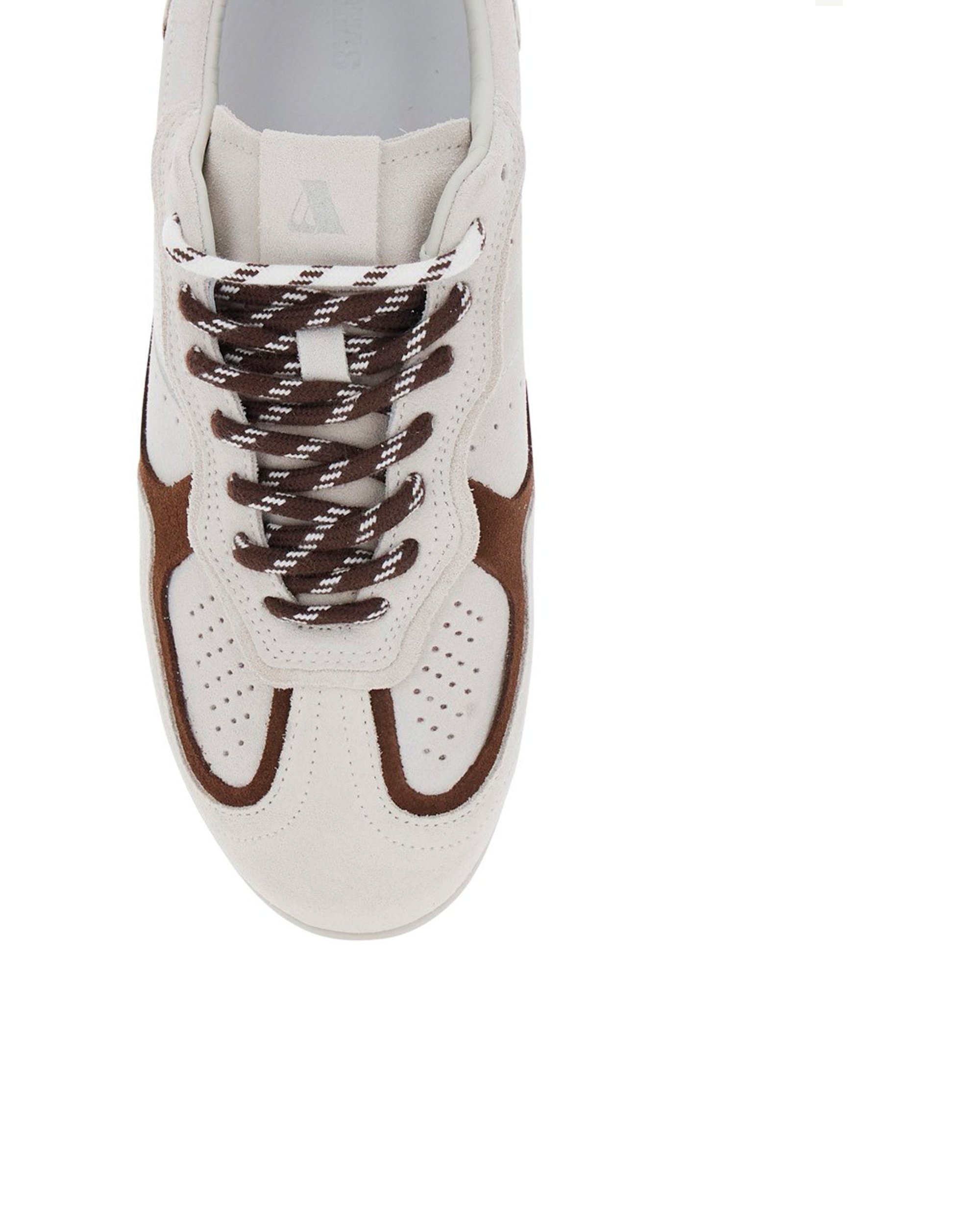 Alohas Leather and Suede Colorblock Sneaker — White, view 3