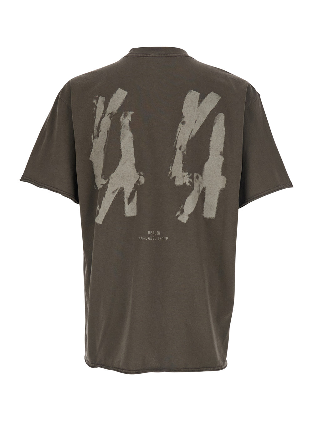 44 Label Group Cotton Round-Neck T-Shirt — Gray, view 2