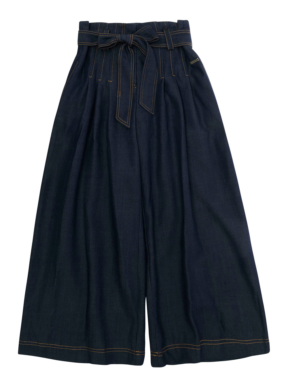 Monnalisa Belted Denim Trousers — Gray by Monnalisa