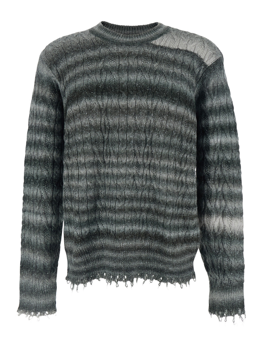 Won Hundred Fringe-Trimmed Striped Sweater — Gray by Won Hundred