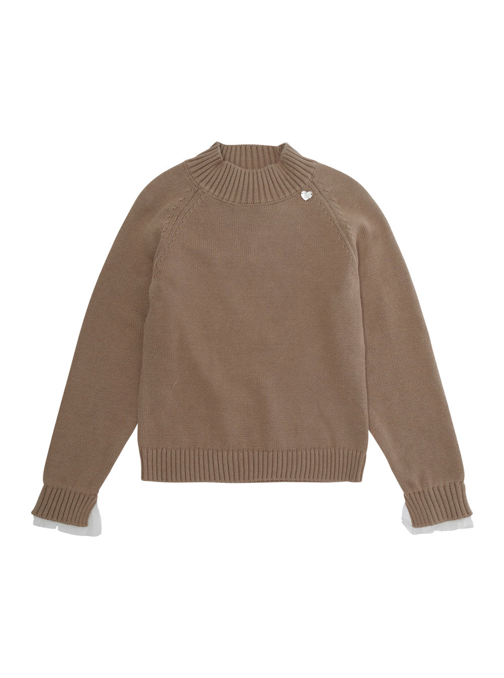 Monnalisa Cotton-Wool Blend Sweater — Beige by Monnalisa