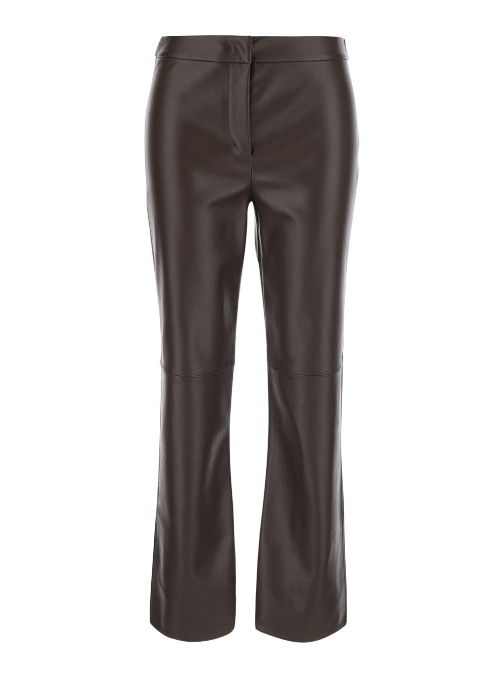 'S Max Mara Flared Ecoleather Trousers — Brown by 'S Max Mara