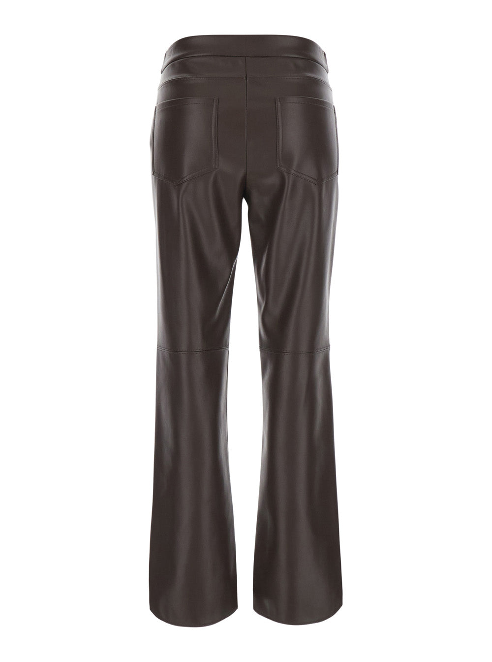'S Max Mara Flared Ecoleather Trousers — Brown, view 2