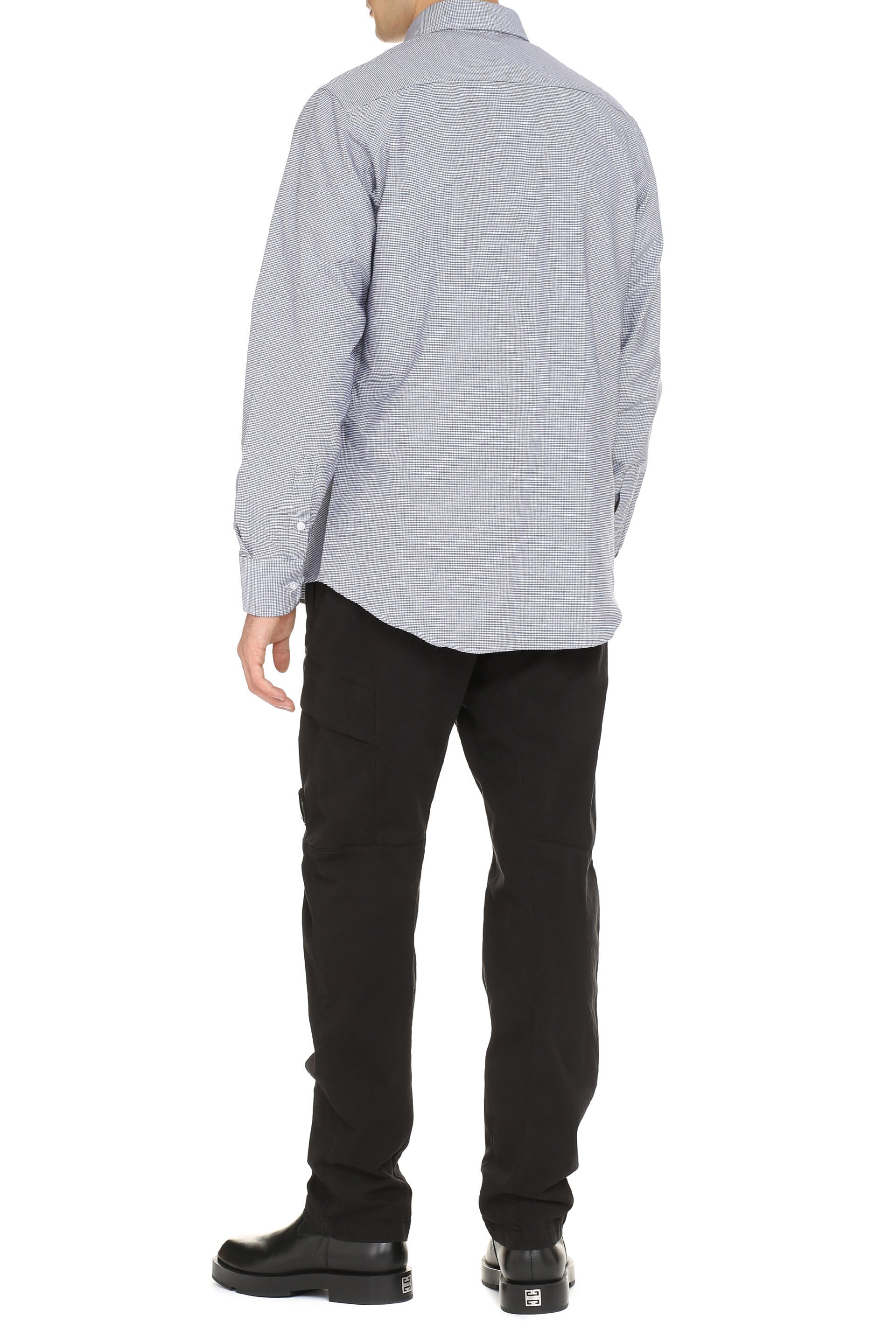 The Alphabet Gingham Cotton Shirt — Gray, view 4