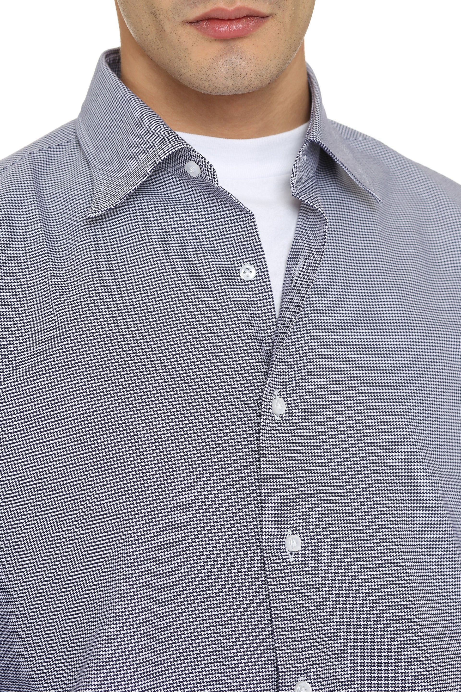 The Alphabet Gingham Cotton Shirt — Gray, view 5