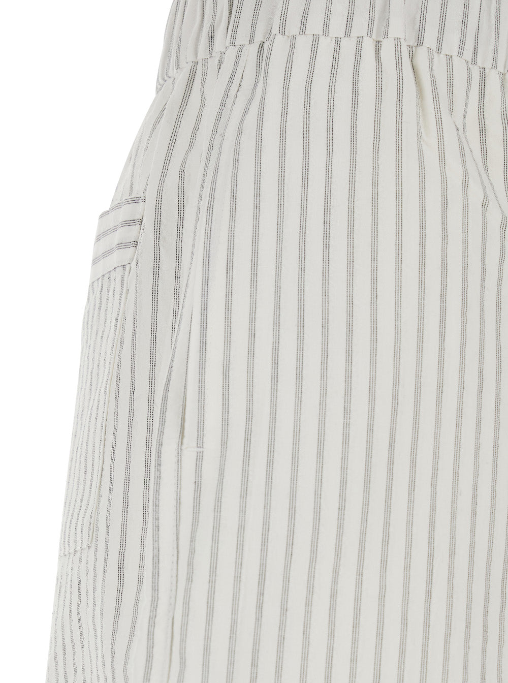 Coor Striped Cotton Shorts — Gray, view 3